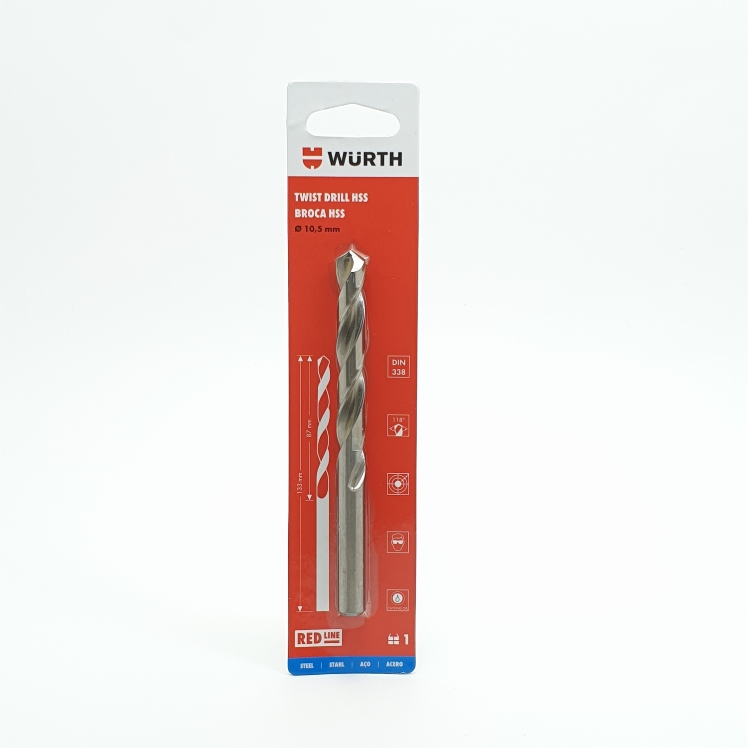 WUERTH ดอกสว่าน เจาะเหล็ก ขนาด 10.5 mm. DIN 338 HSS