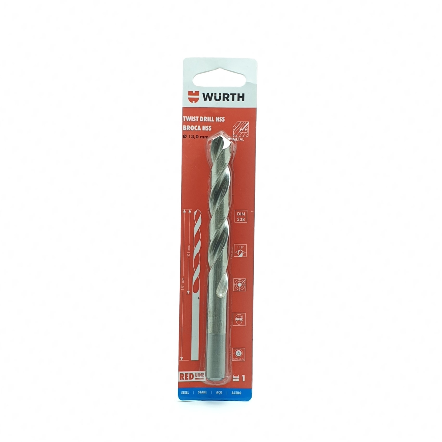 WUERTH ดอกสว่าน เจาะเหล็ก ขนาด 13.0 mm. DIN 338 HSS
