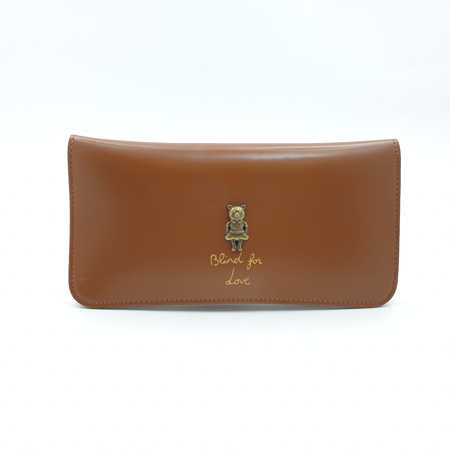 USUPSO กระเป๋าหนังผู้หญิง แบบยาว Vintage Vintage น้ำตาล สีน้ำตาล