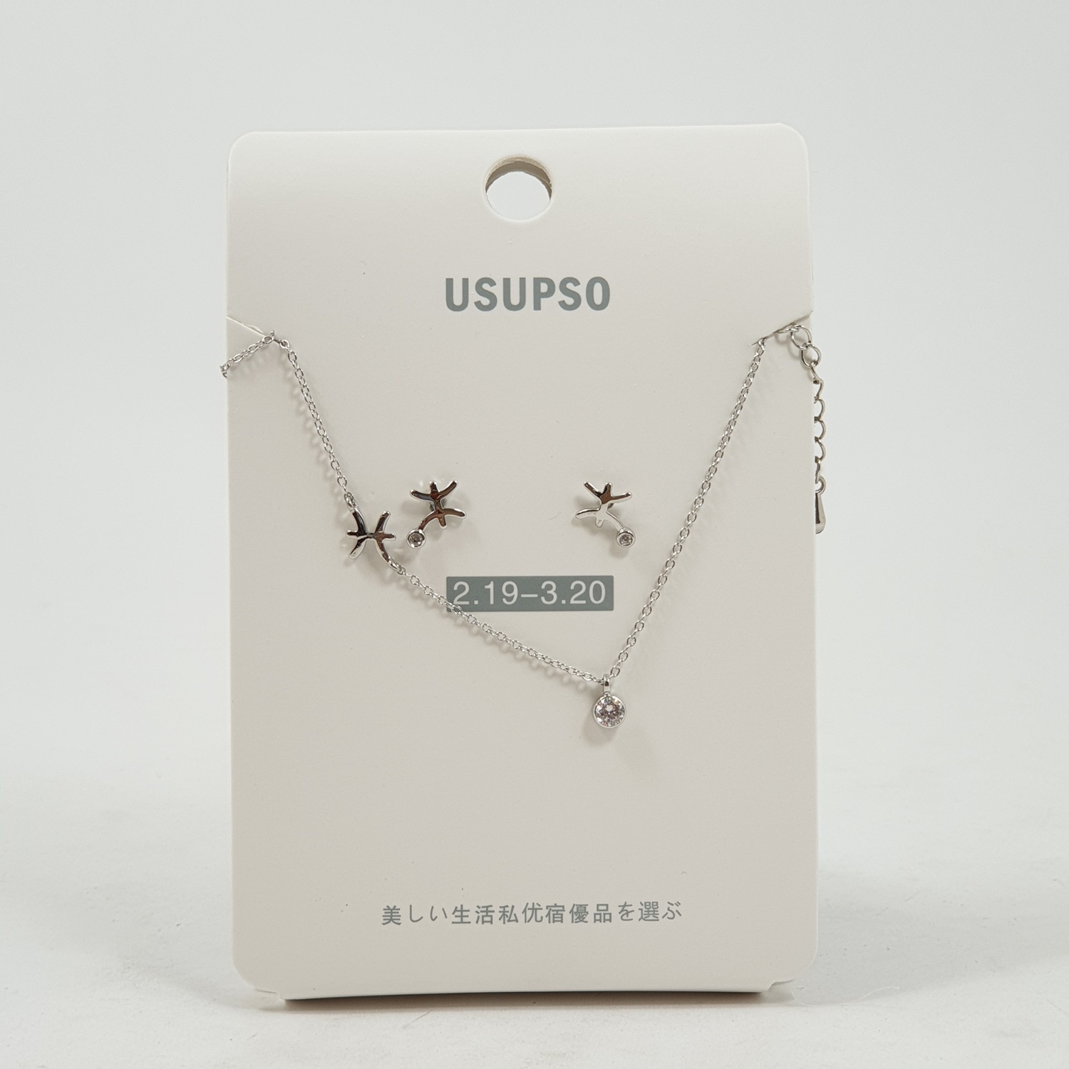 USUPSO สร้อยคอ 12 ราศีมีน - สีโครเมี่ยม