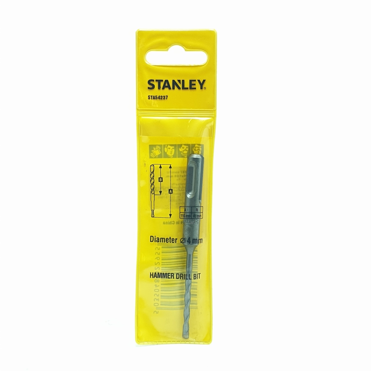STANLEY ดอกสว่านเจาะปูน 4 มม. x 110 มม. STA54237 สีเหลือง