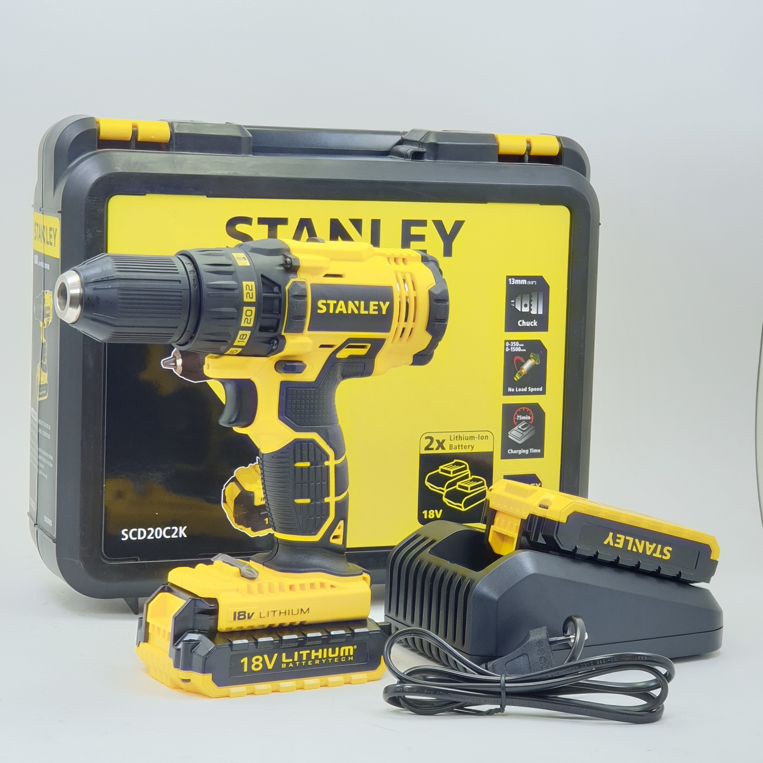 STANLEY สว่านไร้สาย 18 โวลต์ SCD20C2