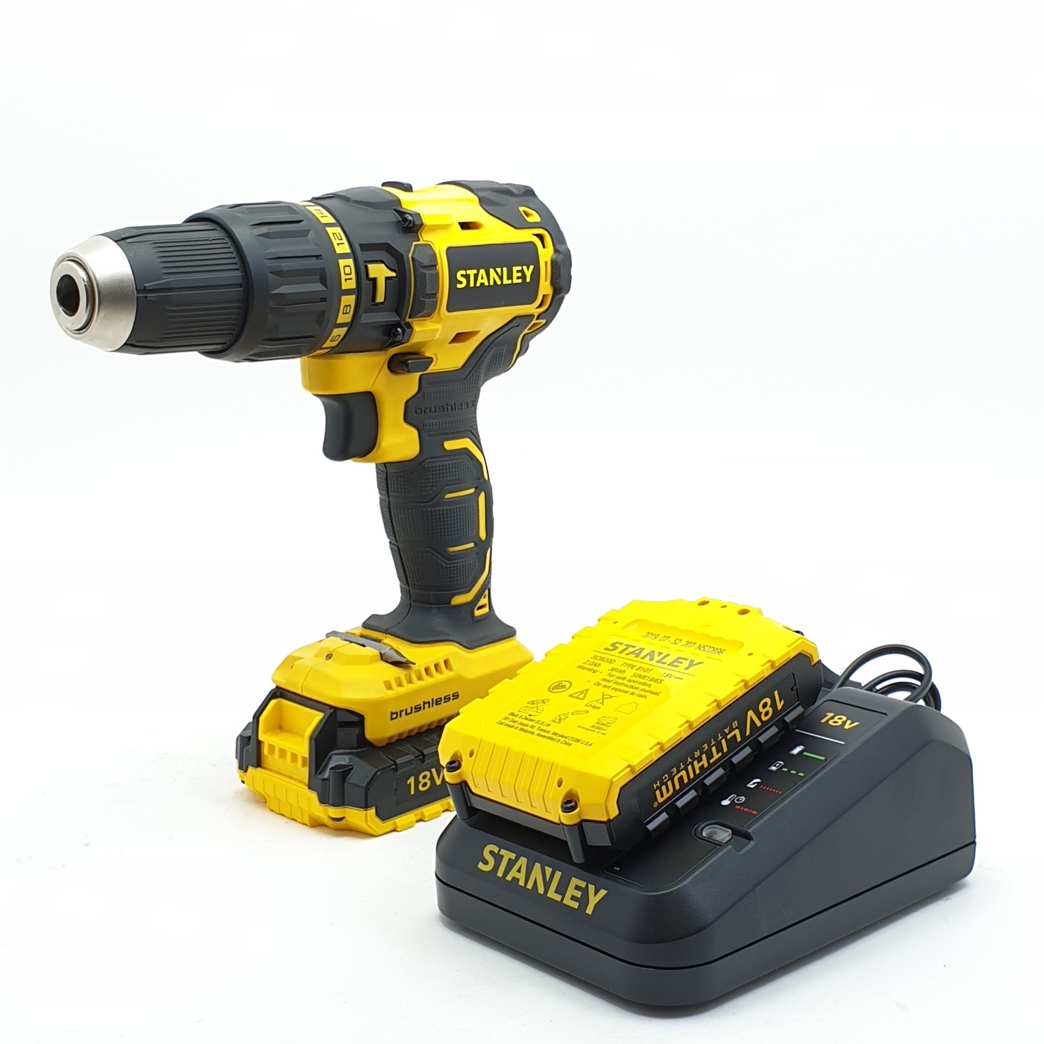 STANLEY สว่านกระแทกไร้สาย 18V Brushless SBH201D2K-B1