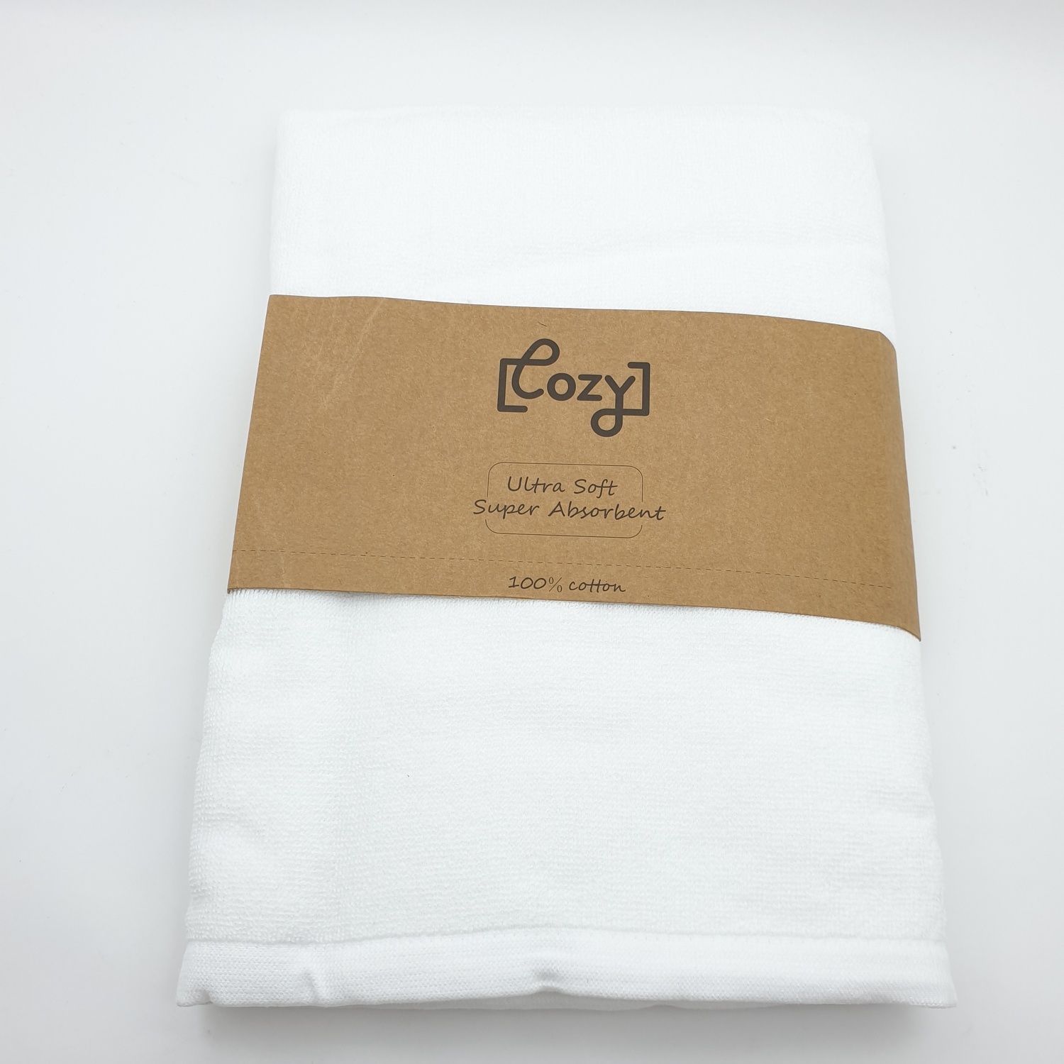 COZY ผ้าเช็ดตัวโรงแรม ขนาด 70×140×0.4 ซม. LL01 สีขาว