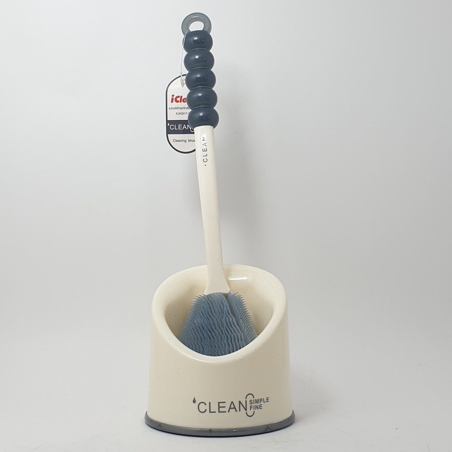 ICLEAN แปรงขัดโถสุขภัณฑ์พร้อมที่วาง EJXQ017-GY สีเทา สีเทาอ่อน