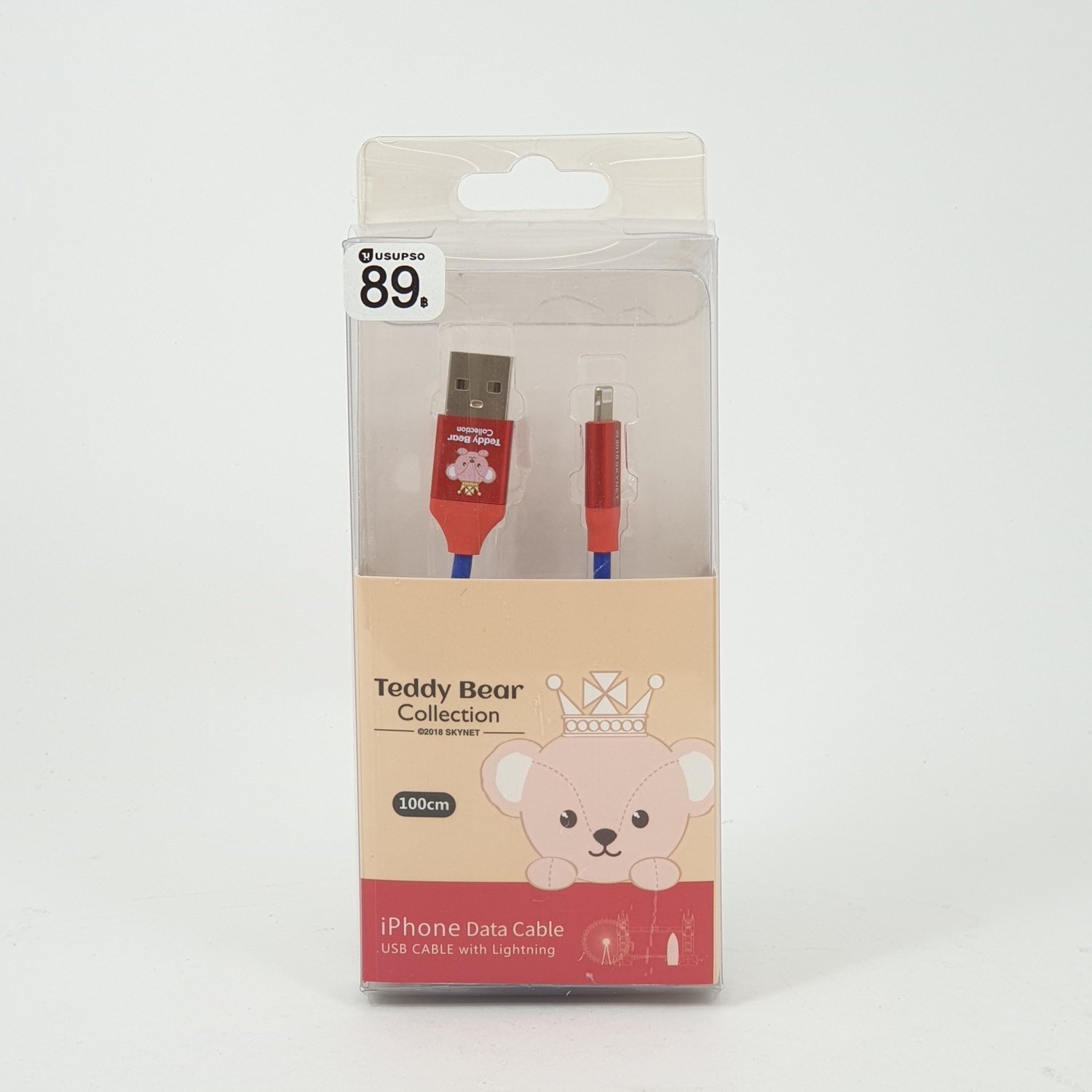 USUPSO สายดาต้าชาร์จ Teddy collection สำหรับแอปเปิ้ล