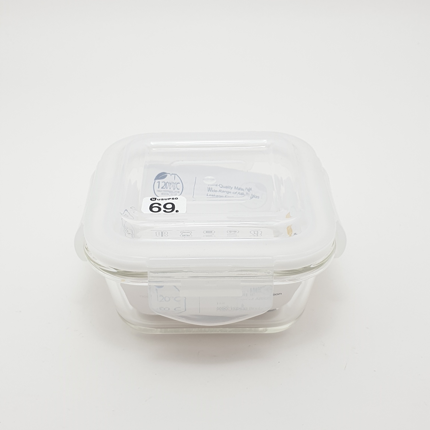 USUPSO USUPSO กล่องถนอมอาหารเนื้อแก้ว 320ml (#BD) ขาว
