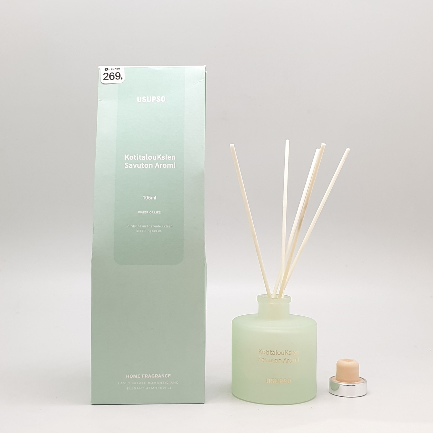 USUPSO ก้านไม้หอมปรับอากาศ water for life (#BM9) สีเขียว