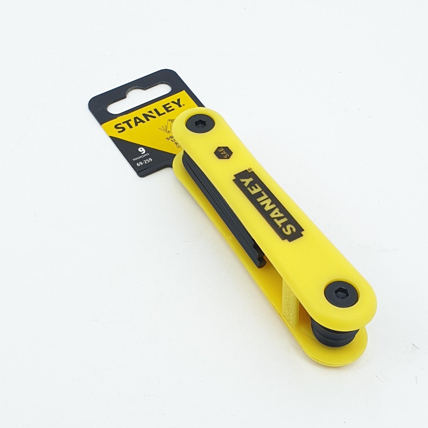 STANLEY ประแจหกเหลี่ยมพับได้ 9 ตัว/ชุด 69-259 ประแจหกเหลี่ยมพับได้ 9 ตัว/ชุด 69-259 สีเหลือง