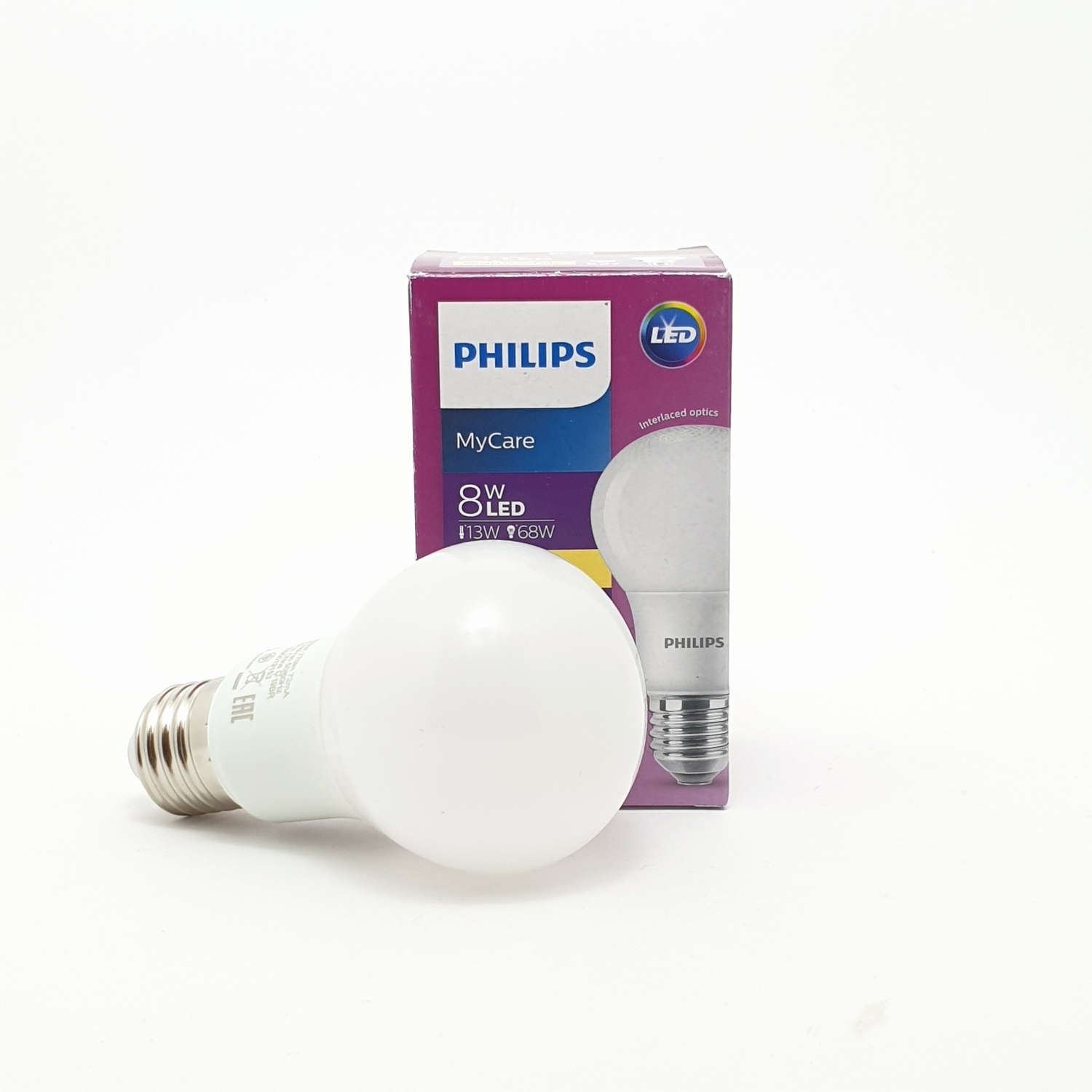 PHILIPS หลอดไฟแอลอีดี บัล์บ 8W ขั้ว E27 3000K แสงวอร์มไวท์