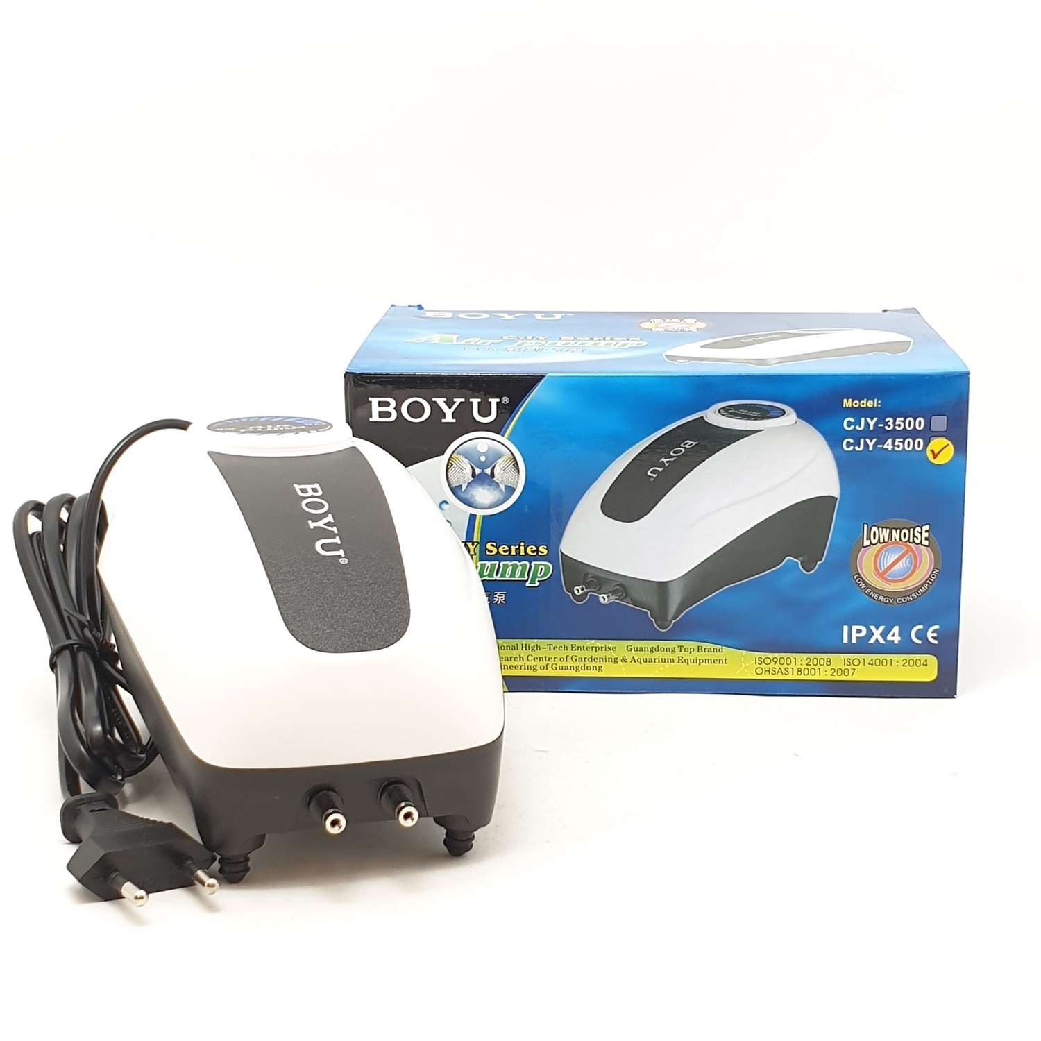 BOYU ปั้มลมตู้ปลาขนาด 4.8W รุ่น CJY-4500 สีขาว CLY-4500 สีขาว