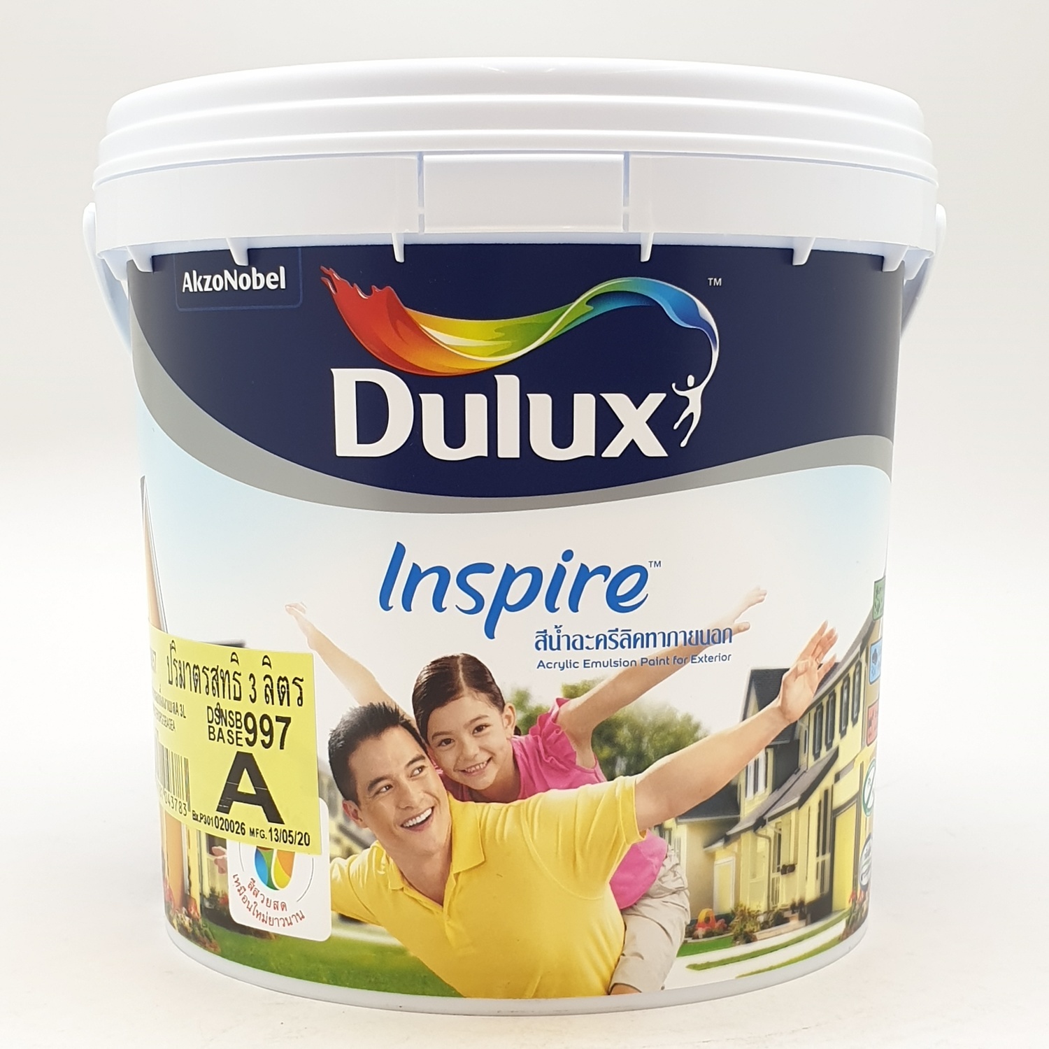 Dulux อินสไปร์ภายนอก กึ่งเงา เบส A 3ลิตร