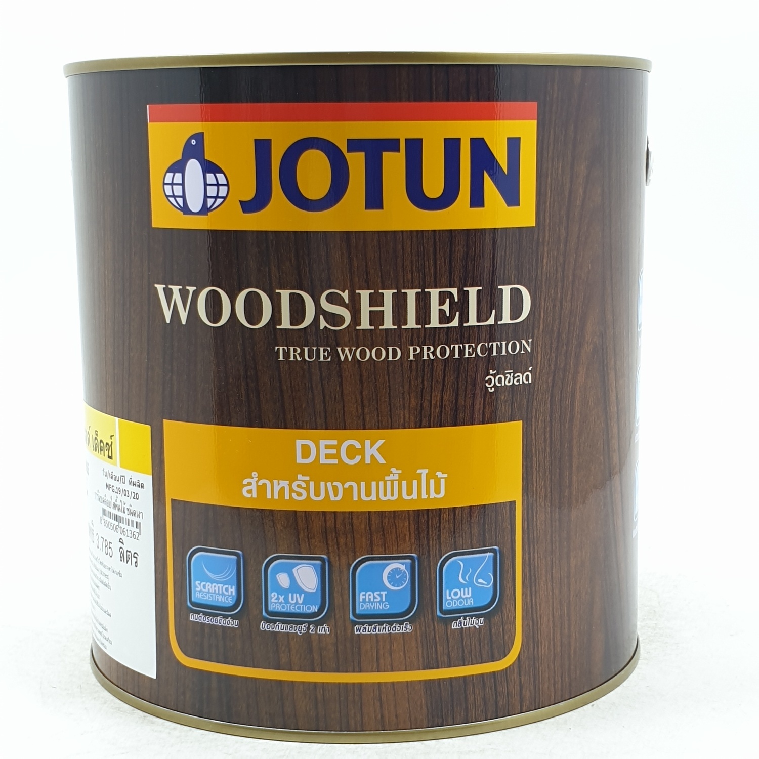 JOTUN สีย้อมไม้ภายนอก ชนิดเงา ขนาด 3.785 ลิตร WOODSHIELD DECK GL VARNISH ใส
