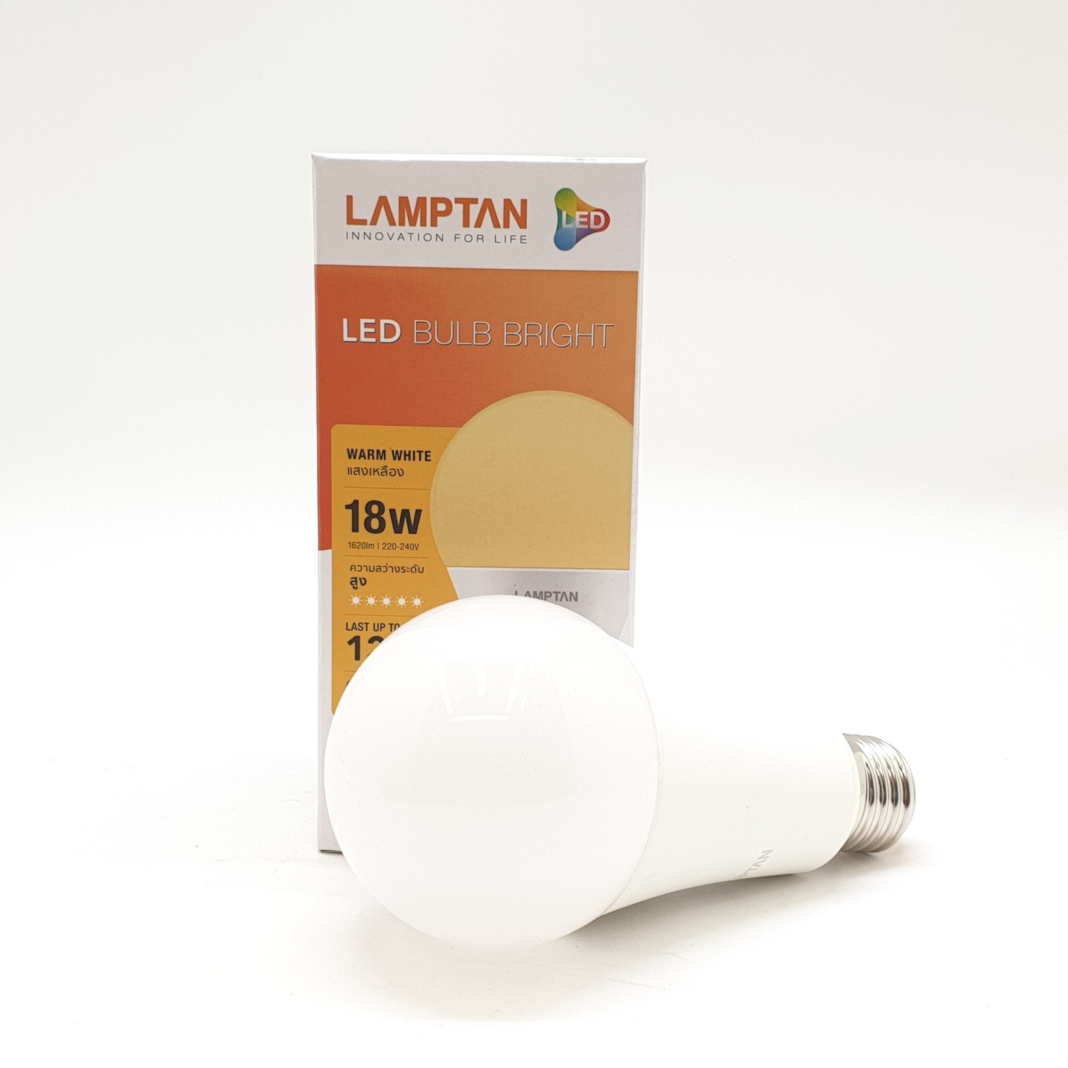 LAMPTAN หลอดไฟแอลอีดี แฟลช 18 วัตต์ วอร์มไวท์ LED FLASH