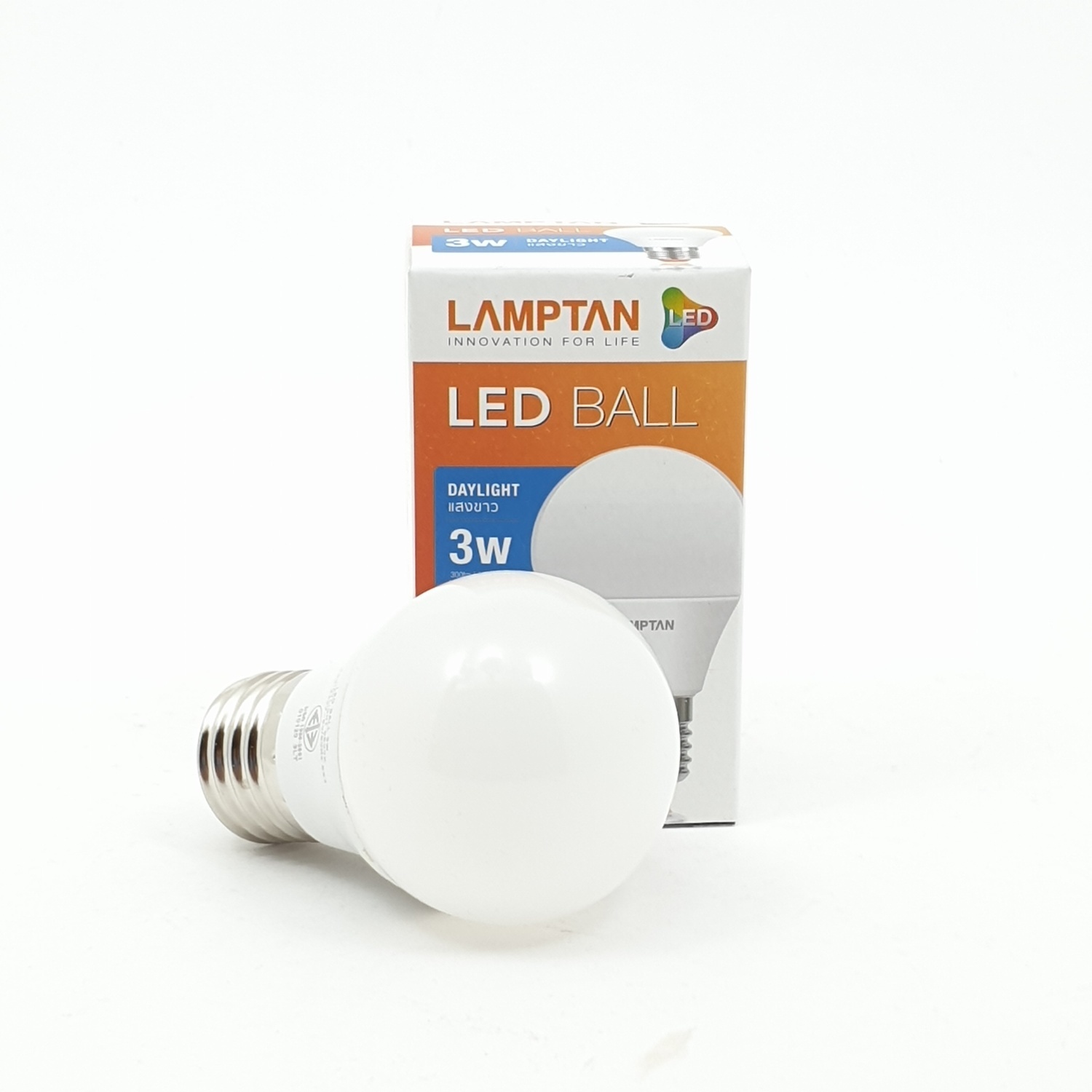 LAMPTAN แอลอีดีบอล 3 วัตต์ แสงเดย์ไลท์ LED BALL สีขาว