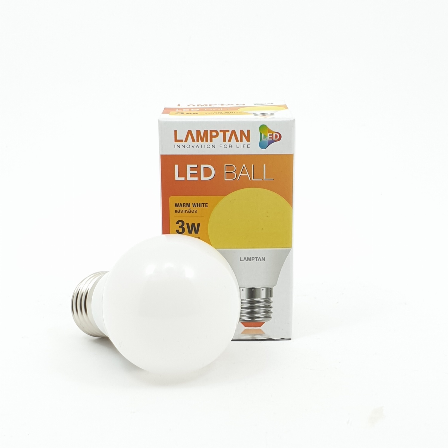 LAMPTAN หลอดแอลอีดี บอล 3 วัตต์ แสงวอร์มไวท์ LED BALL