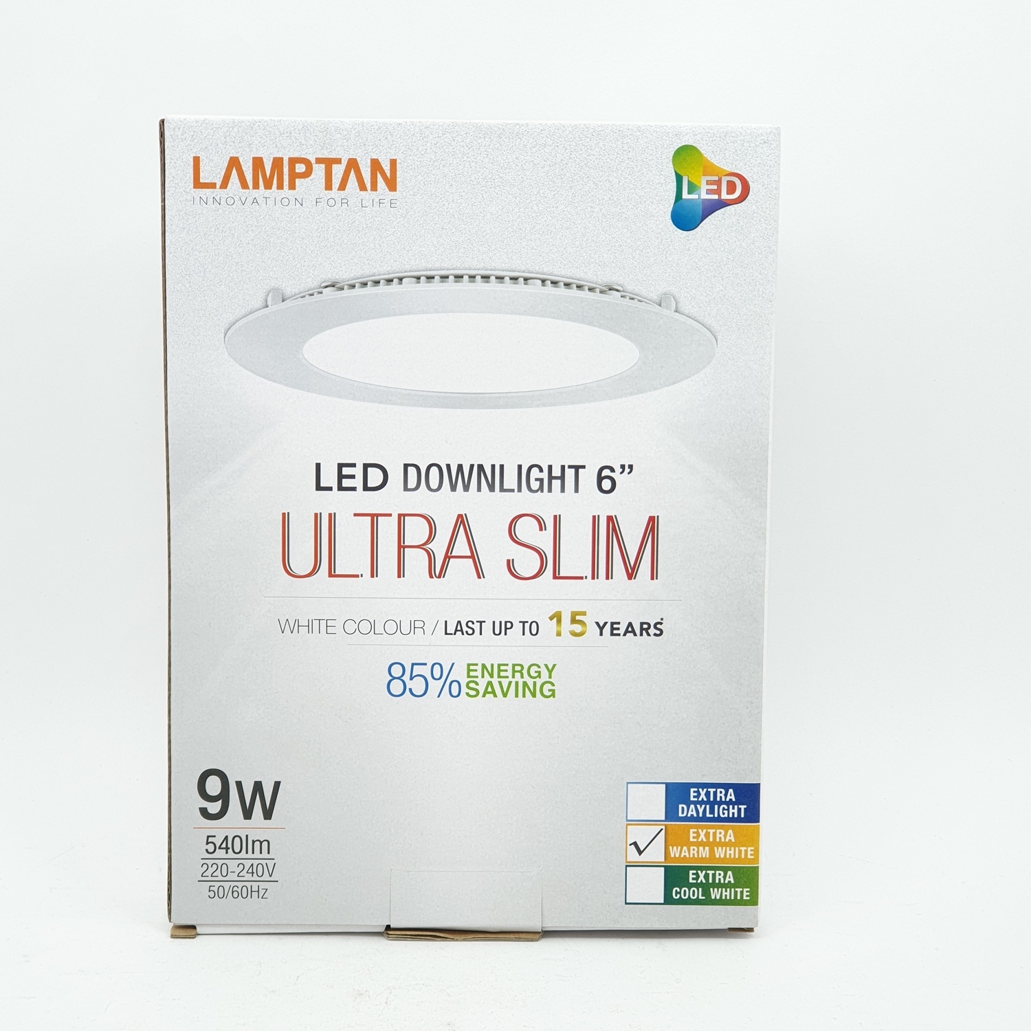 LAMPTAN โคมไฟแอลอีดีดาวน์ไลท์ อัลตร้าสลิม9 วัตต์ วอร์มไวท์ LED DOWNLIGHT