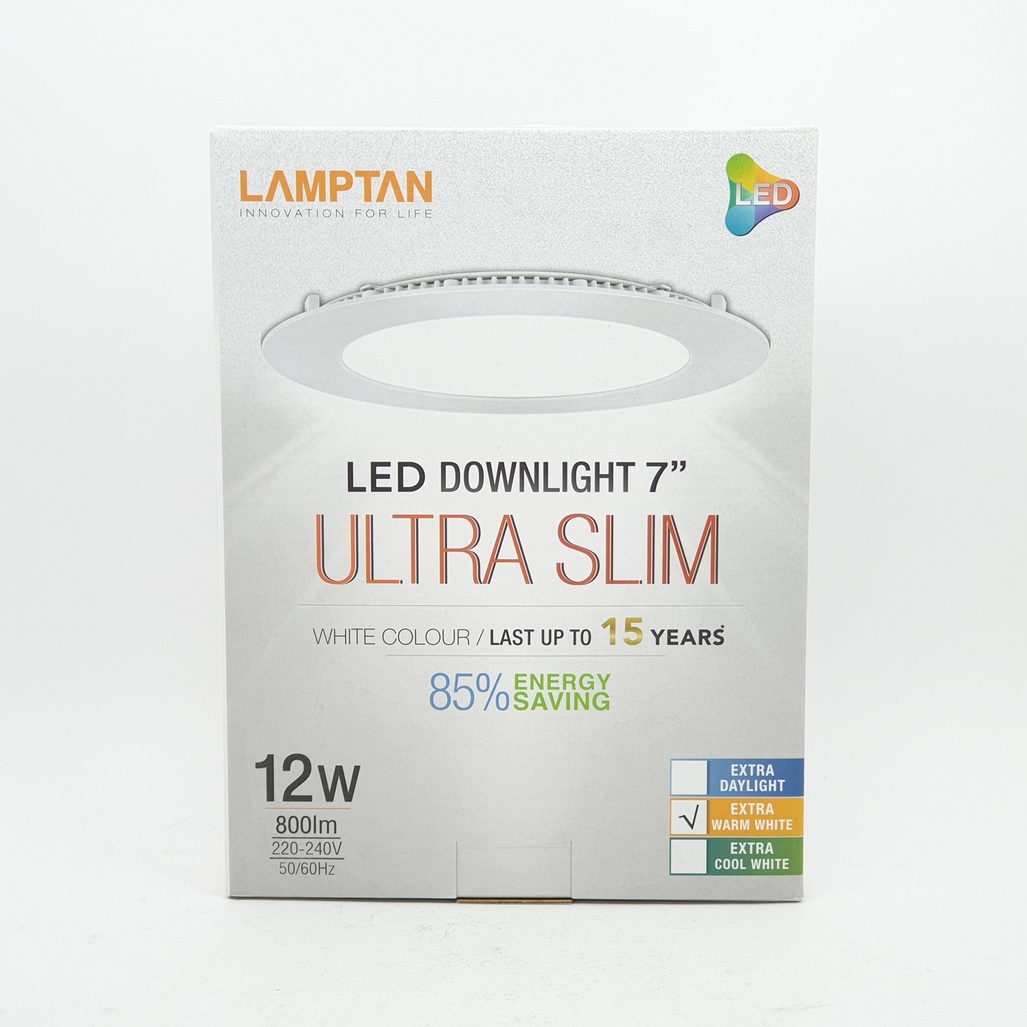 LAMPTAN โคมแอลอีดี อัลตร้าสลิม 12W LED Downlight สีขาว