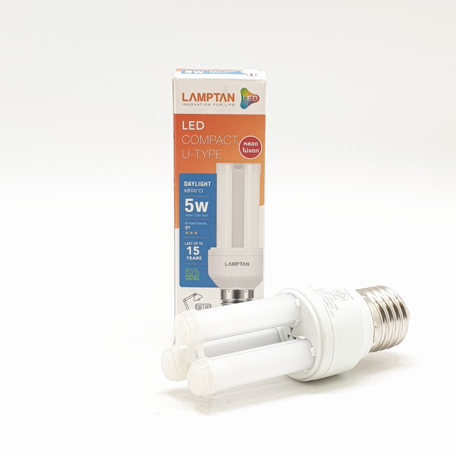 LAMPTAN หลอดไฟแอลอีดี คอมแพค ยูไทป์ 5 วัตต์ แสงเดย์ไลท์ U-type 2U สีขาว