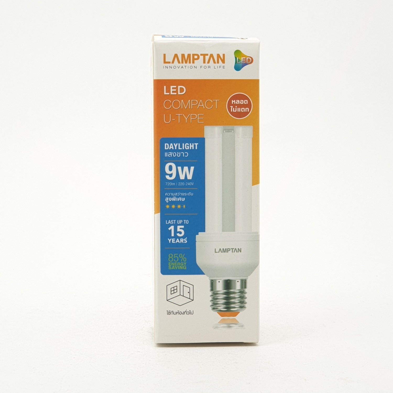 LAMPTAN หลอดแอลอีดี U-Type (2U) 9W เดย์ไลท์ P.10 สีขาว