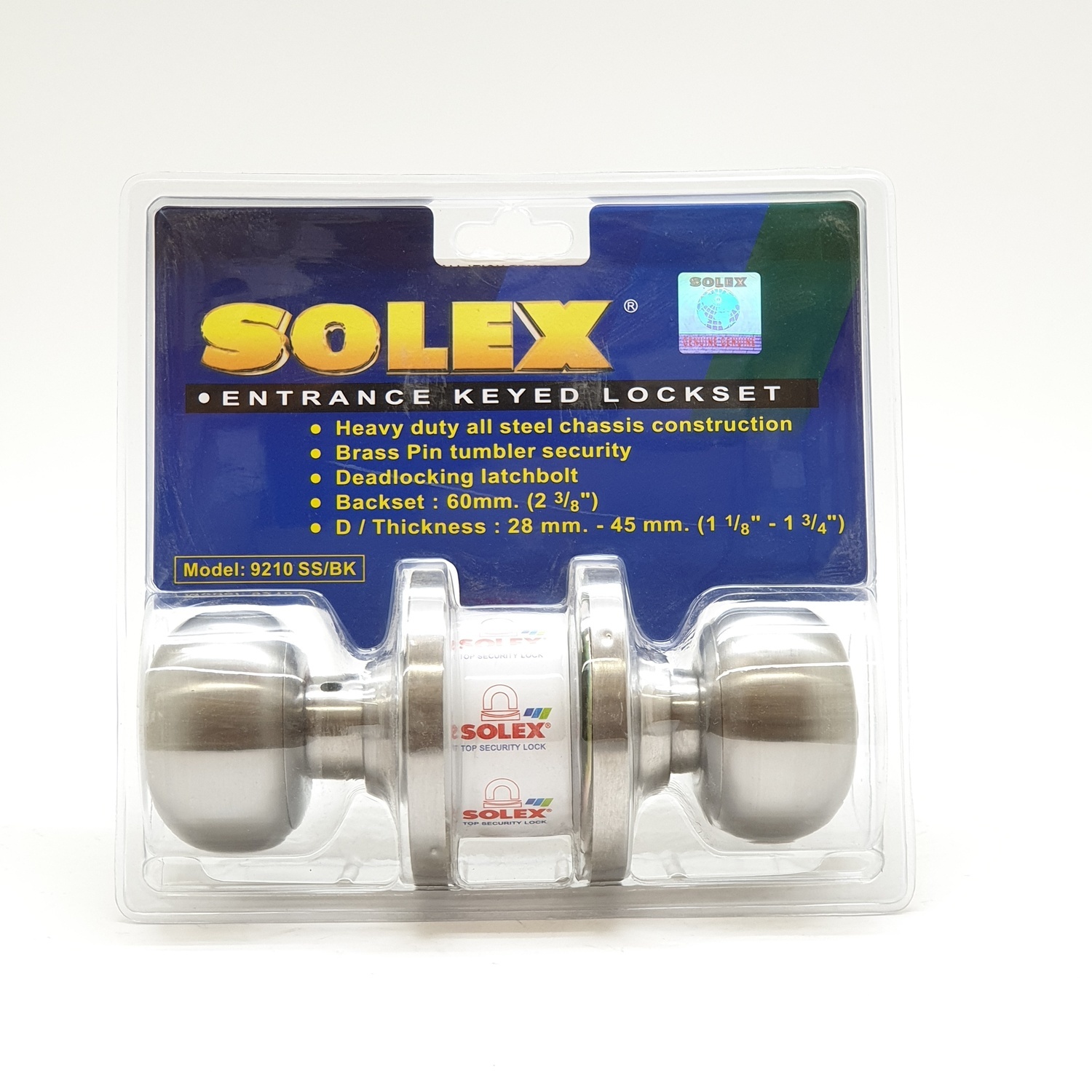 SOLEX กุญแจลูกบิดห้องน้ำ 9210SS สีขาว