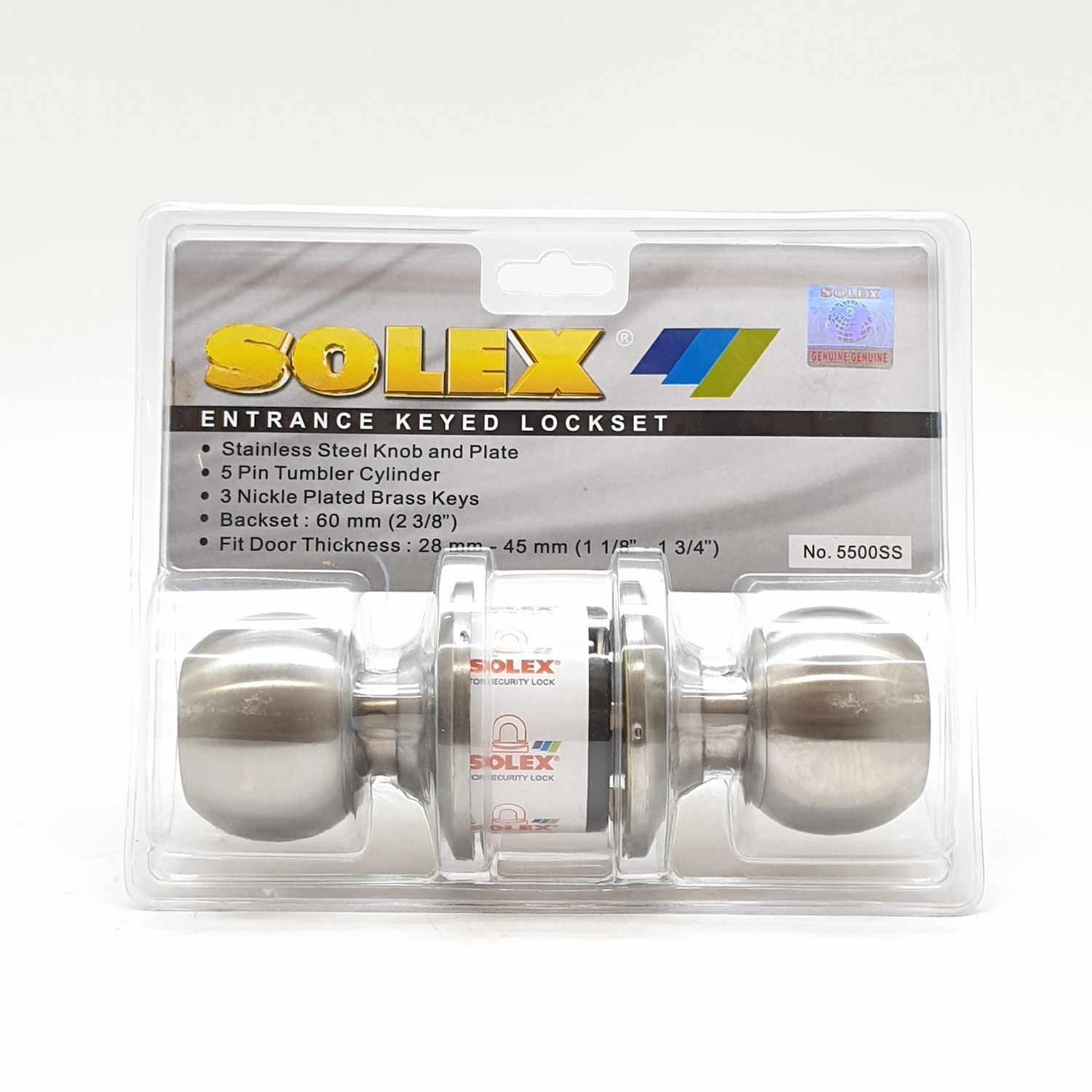 SOLEX ลูกบิด (แผง) 5500SS บอล-เงิน