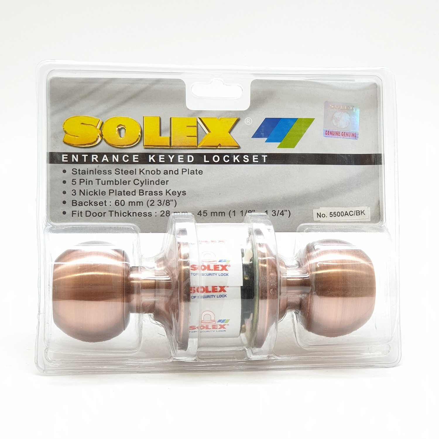 ลูกบิดห้องน้ำ SOLEX รุ่น 5500 AC/BK
