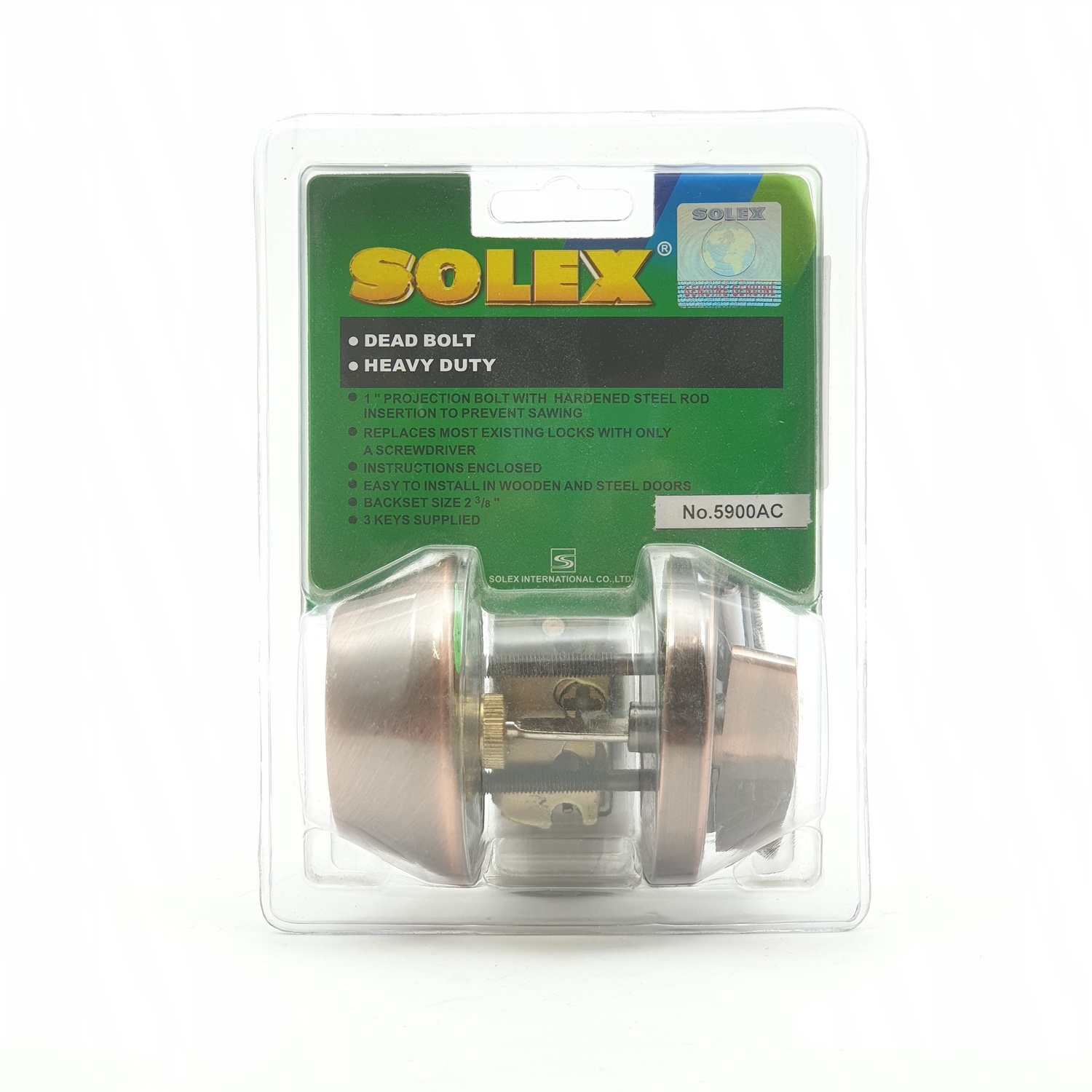 SOLEX กุญแจลิ้นตายล็อคด้านเดียว 5900 AC