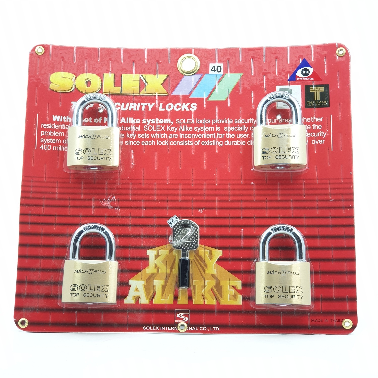SOLEX กุญแจคีย์อะไลค์ 4:1 รุ่น MACH II ขนาด 40 มม.