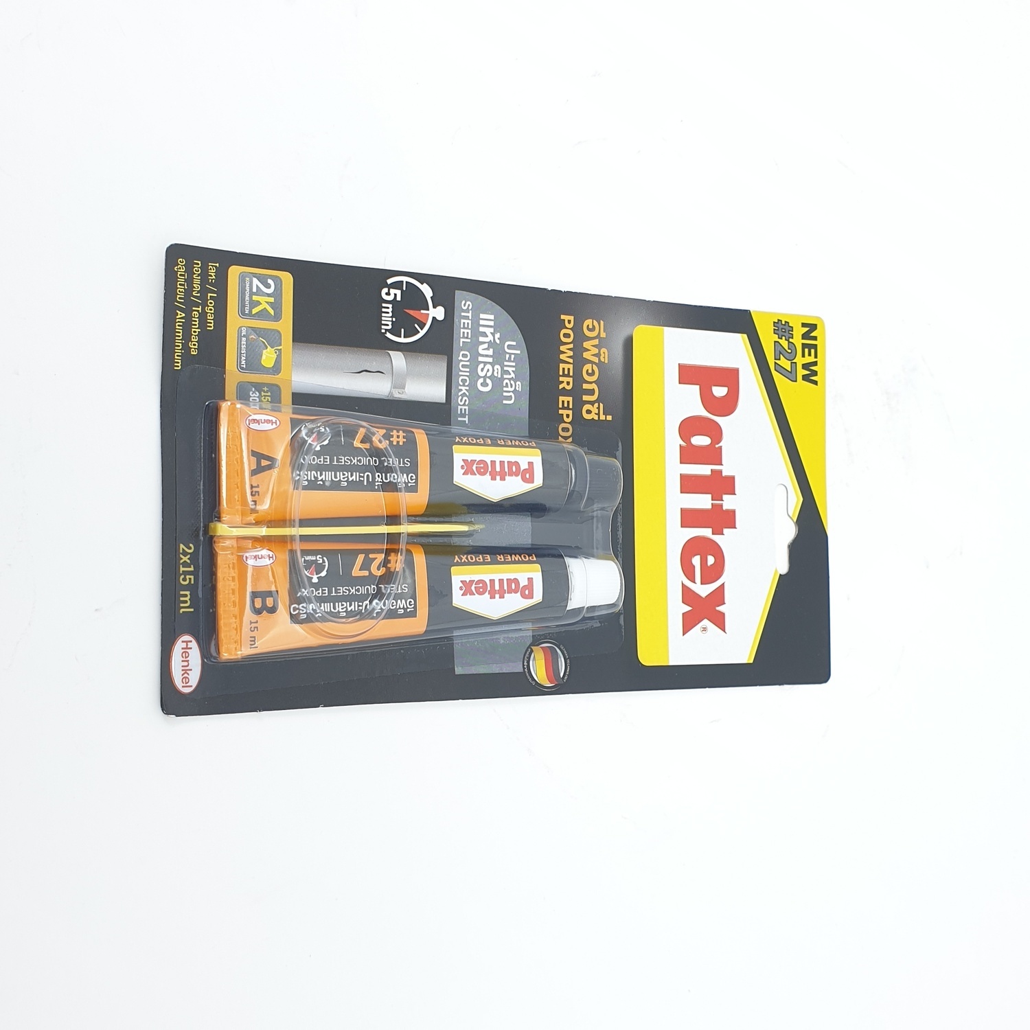 PATTEX กาวดูโร่ อีพ็อกซี่ปะเหล็ก(เร็ว) ขนาด 20ml. สีเทา