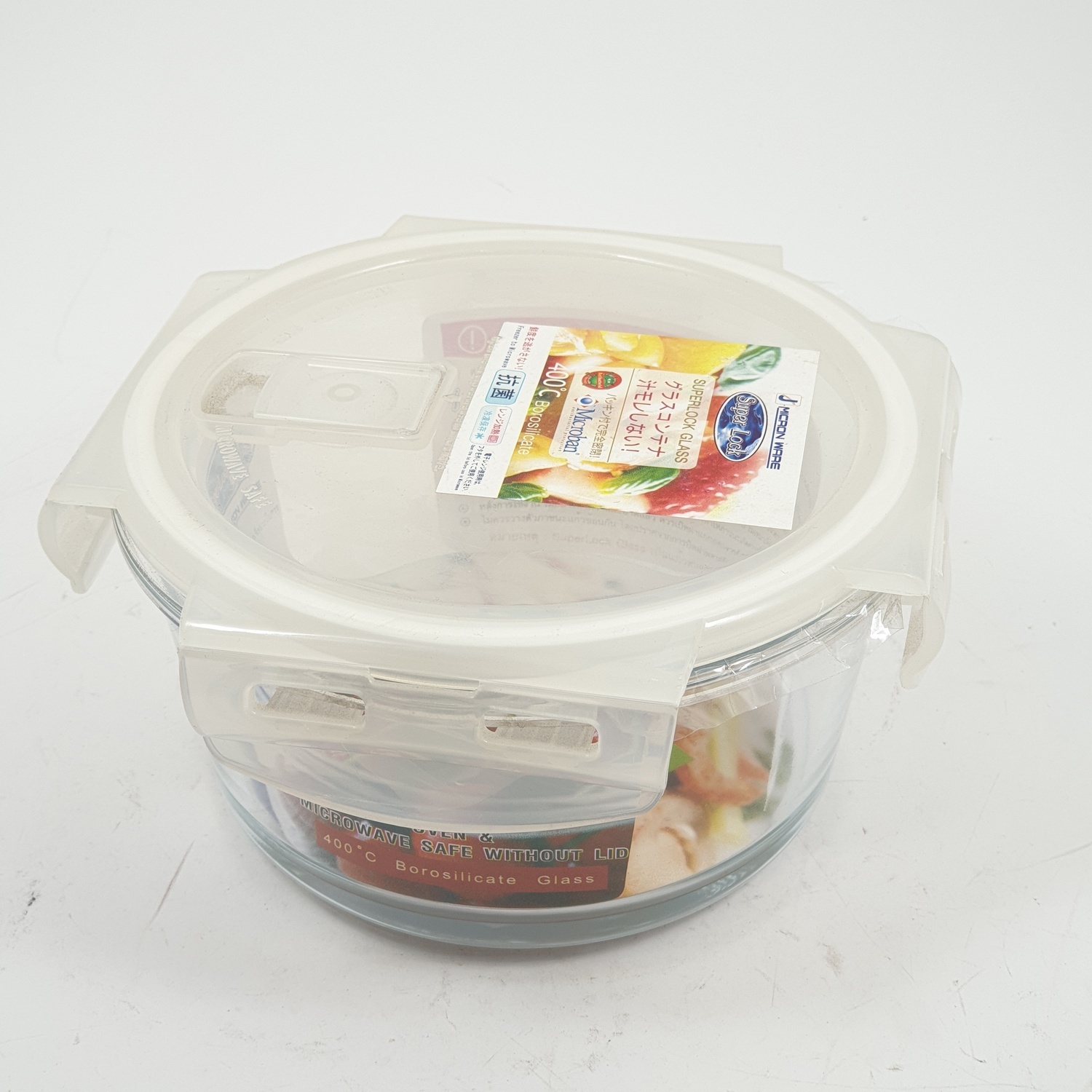 SUPER LOCK กล่องอาหารกลม 750 ml. 6082 ขาว