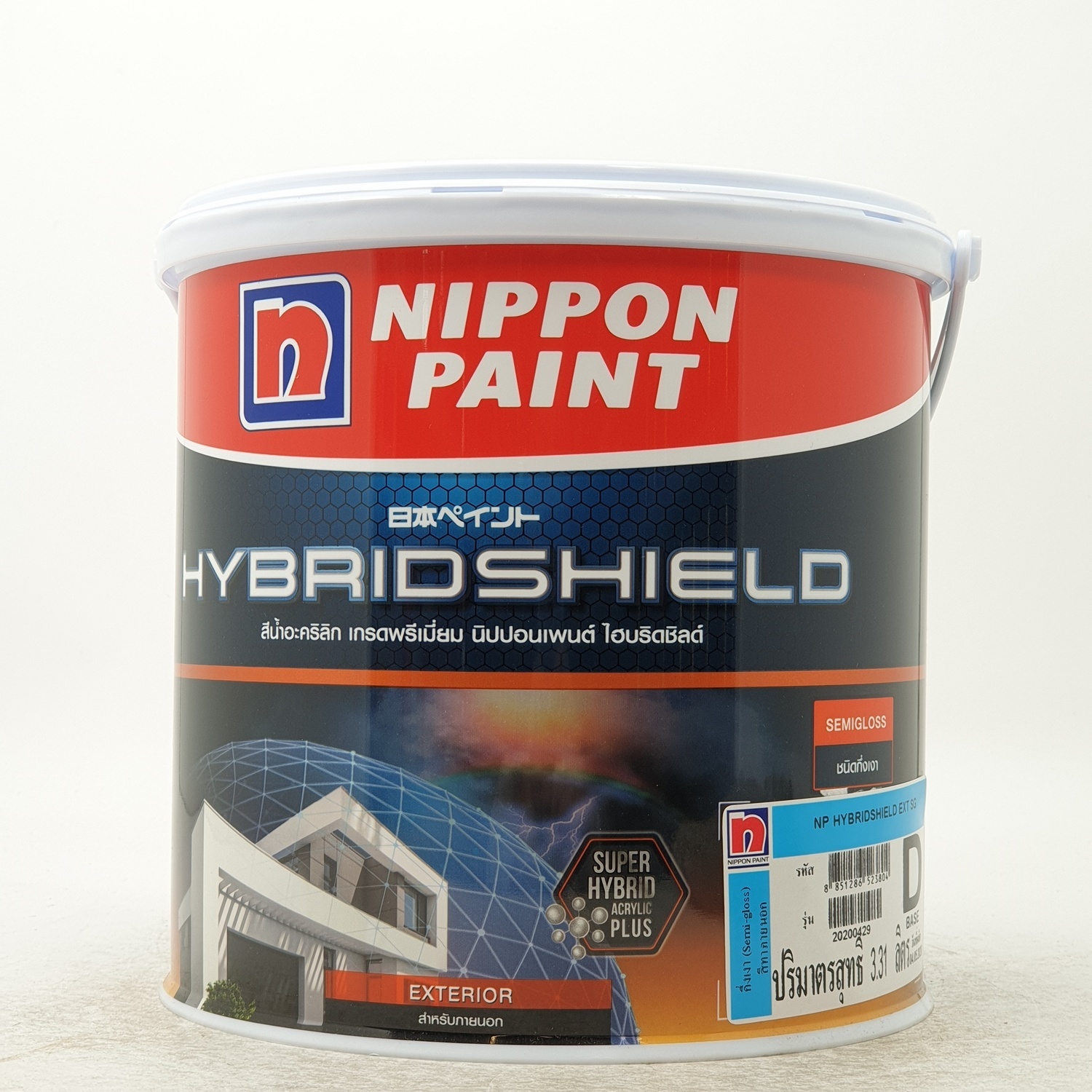 นิปปอนเพนต์ สีน้ำอะคริลิกภายนอกนิปปอน ไฮบริดชิล กึ่งเงา เบส ดี HYBRIDSHIELD สีขาว