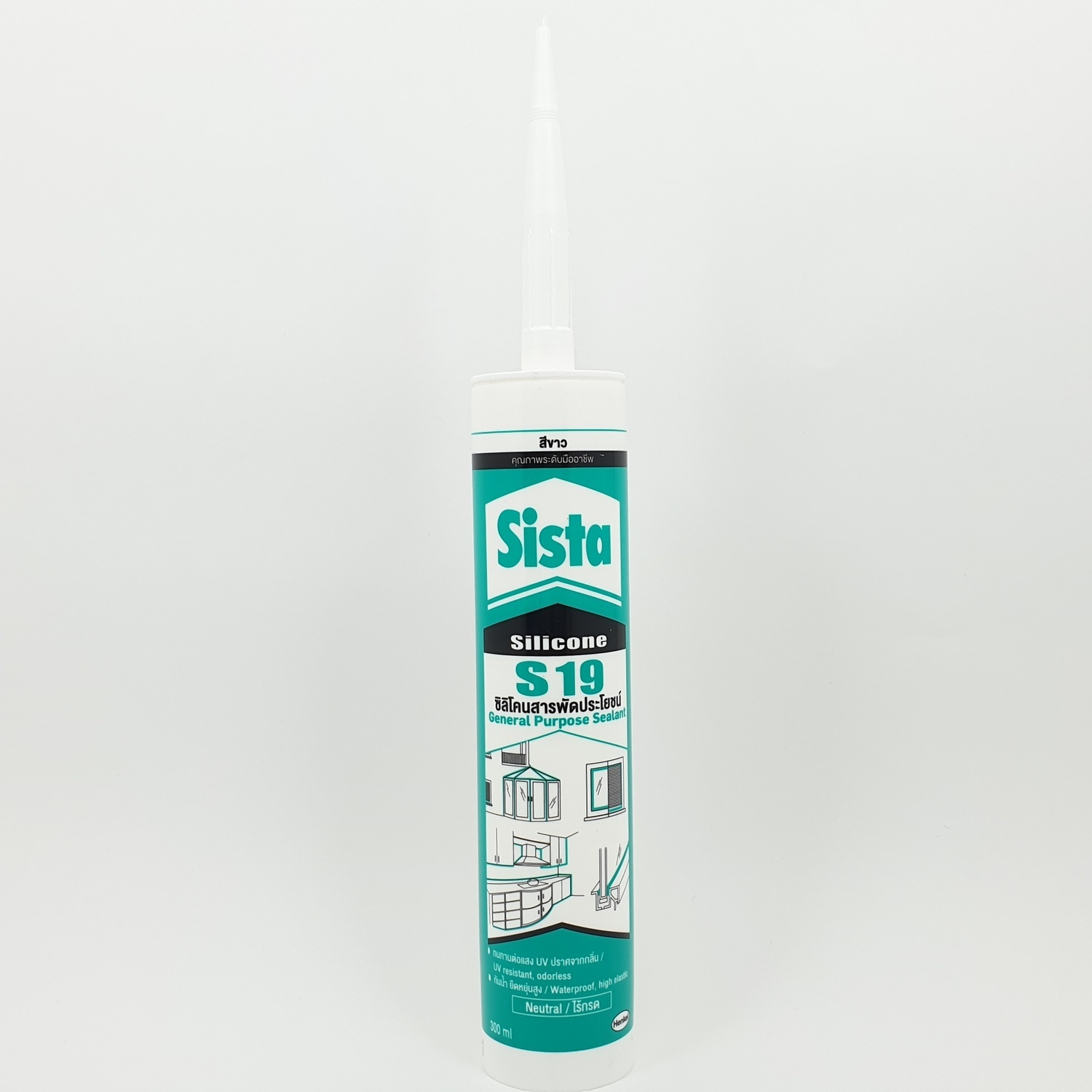 Sista ยาแนวซิลิโคนสารพัดประโยชน์ ขนาด 300 มล S19 สีขาว