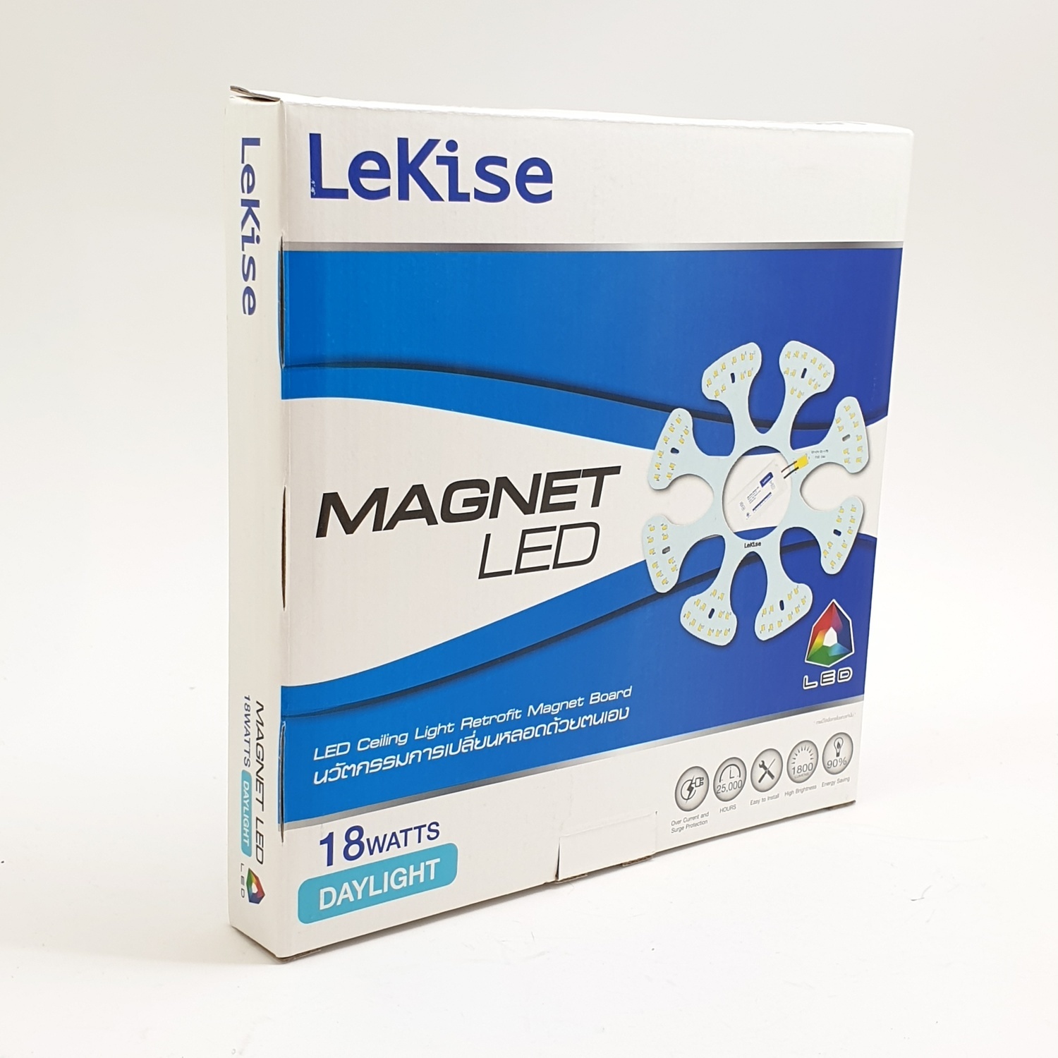 LEKISE ชุดโคมไฟเพดาน Magnet LED 18W สีขาว