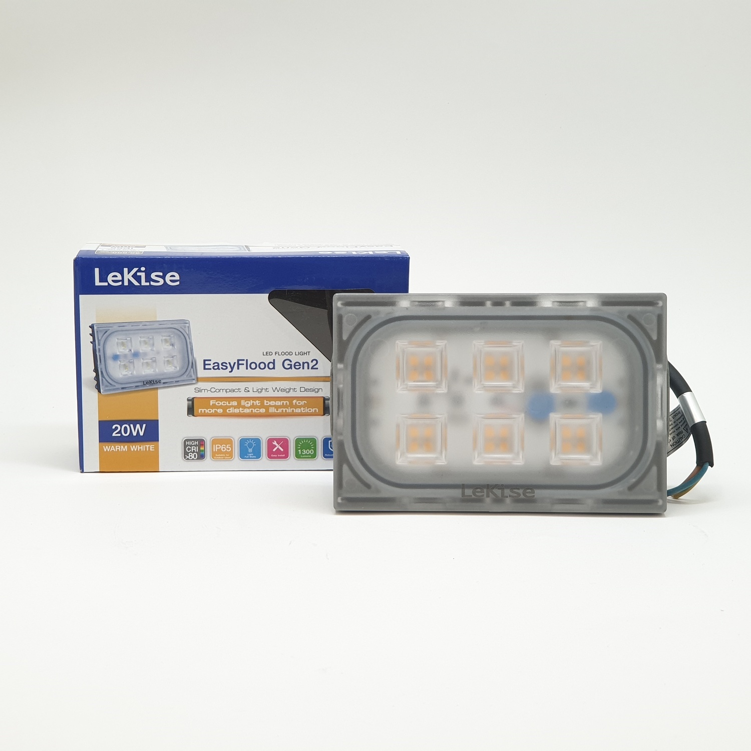 LEKISE โคมฟลัดไลท์อีซี่ฟลัด เจน2 20W DL Easy Flood Gen2