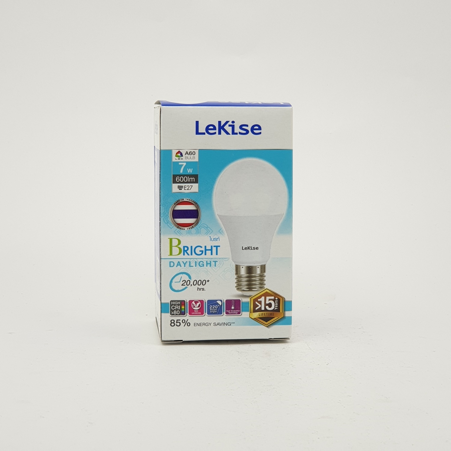 LEKISE หลอดไฟ แอลอีดี A60 7 วัตต์ เดย์ไลท์ Bright