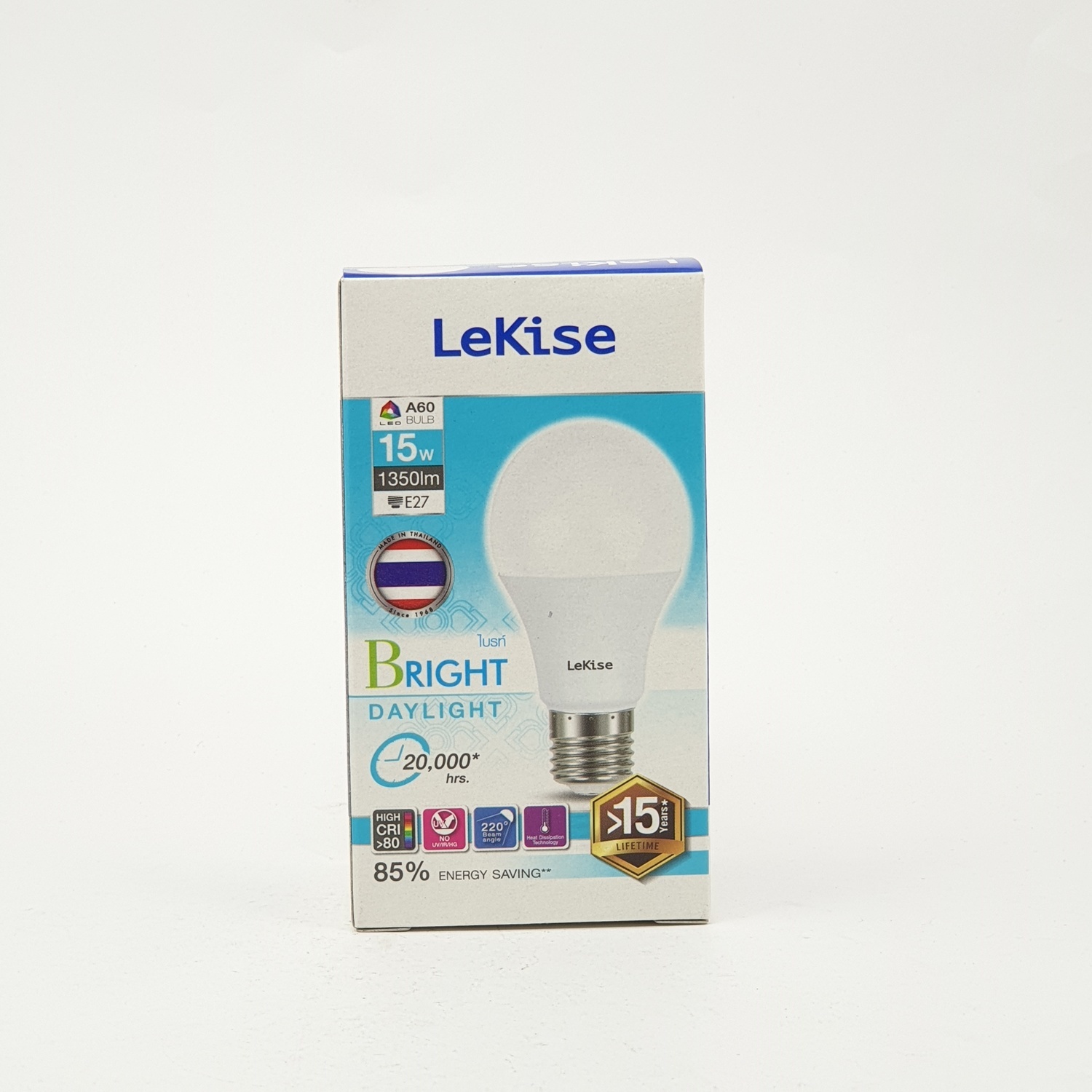 LEKISE หลอดไฟ แอลอีดี A60 15วัตต์ รุ่น Bright แสงเดย์ไลท์