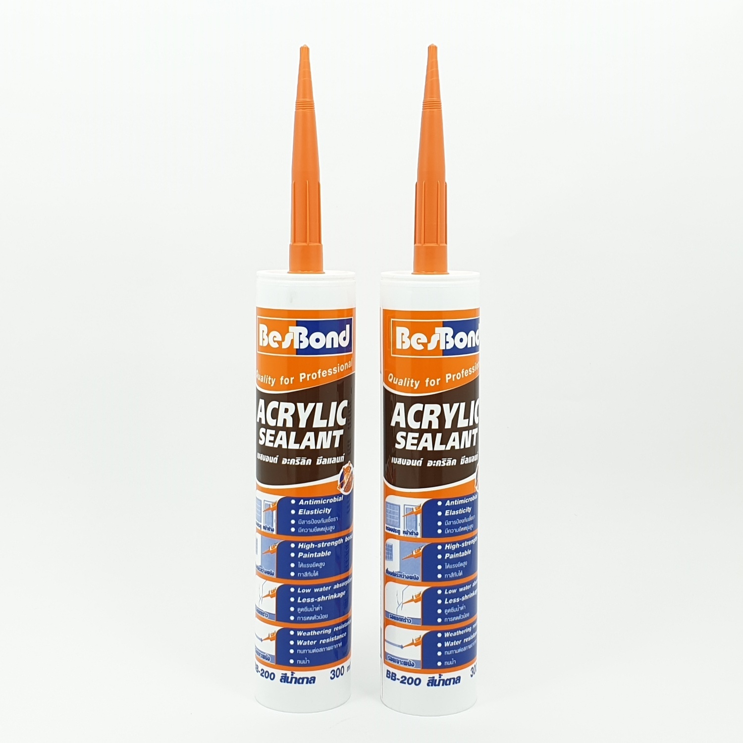 BESBOND อะคริลิค ซีลแลนท์ สีน้ำตาล 300 ml สีน้ำตาลเข้ม