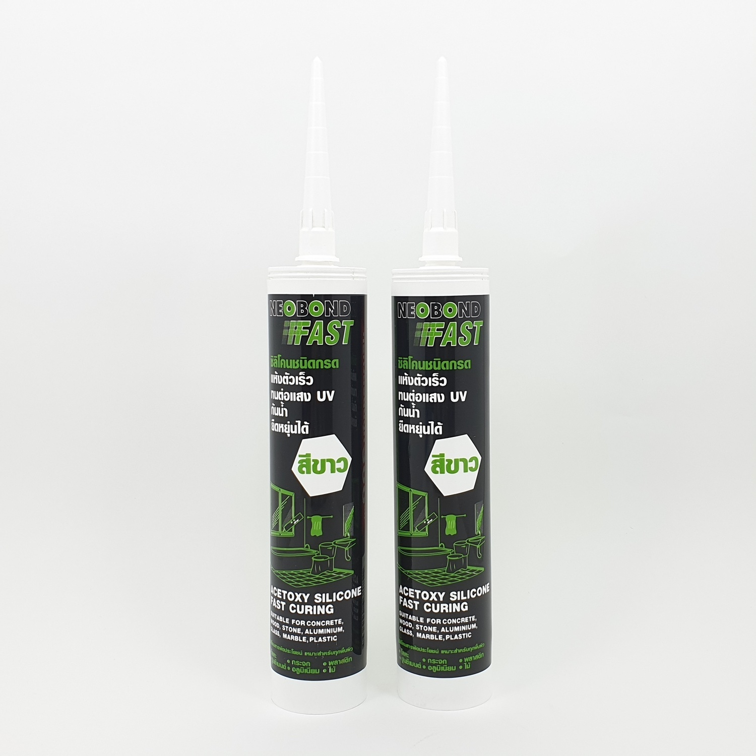 Neo Bond ซิลิโคนชนิดมีกรดแห้งเร็ว สีขาว 300 ml