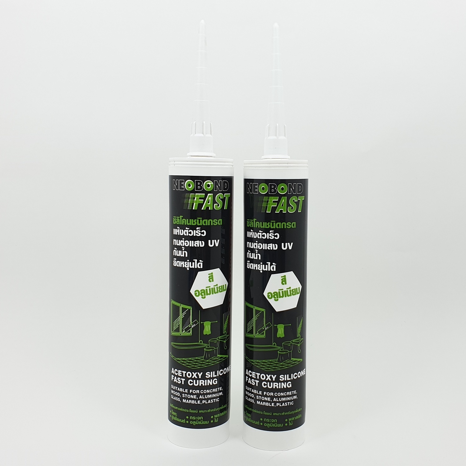 Neo Bond ซิลิโคนแห้งเร็ว สีอลูมิเนียม 300 ml