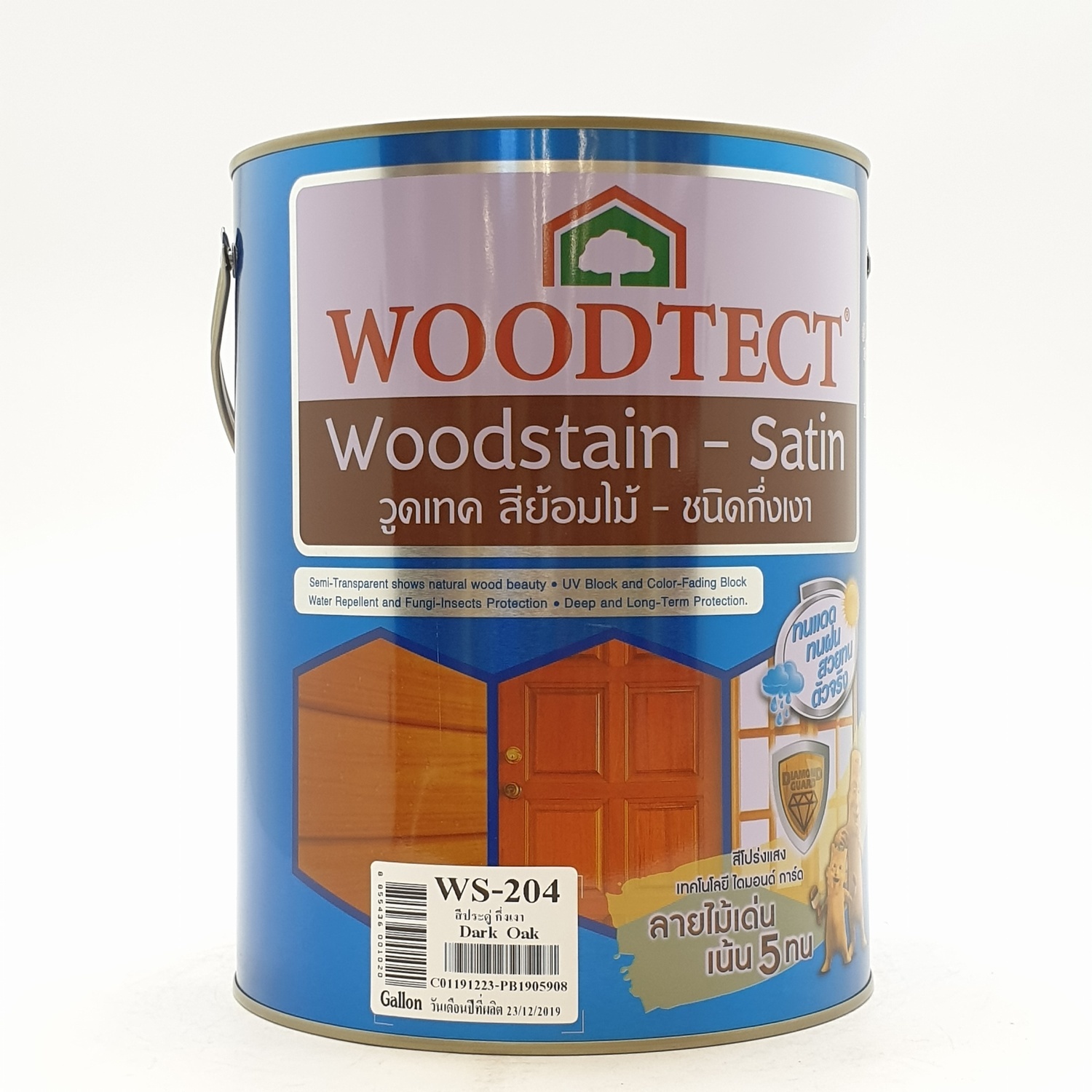 WOODTECT สีย้อมไม้กึ่งเงา WS-204 ประดู่