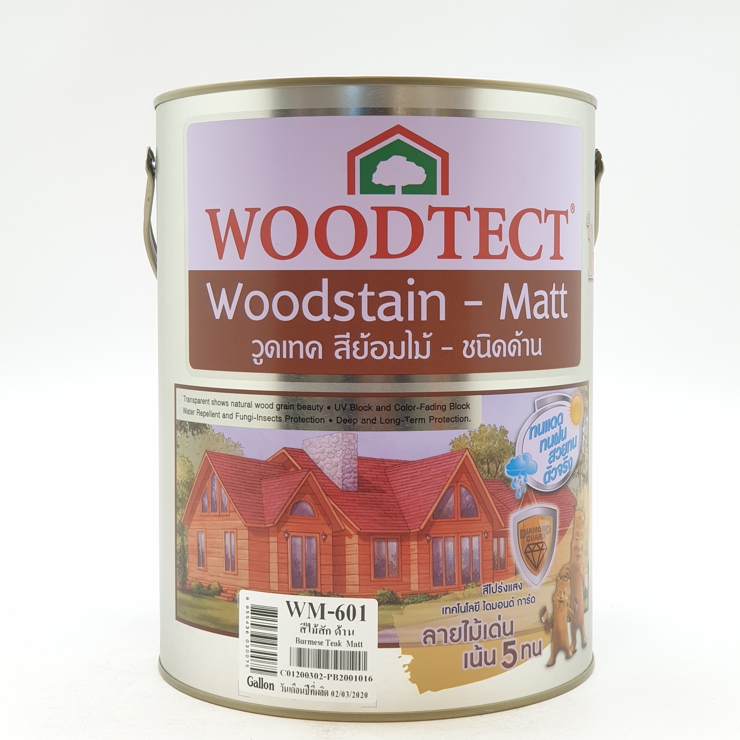 WOODTECT วูดเทค สีย้อมไม้ สูตรน้ำมัน (ชนิดด้าน) (กล.) WM-601 สีไม้สัก
