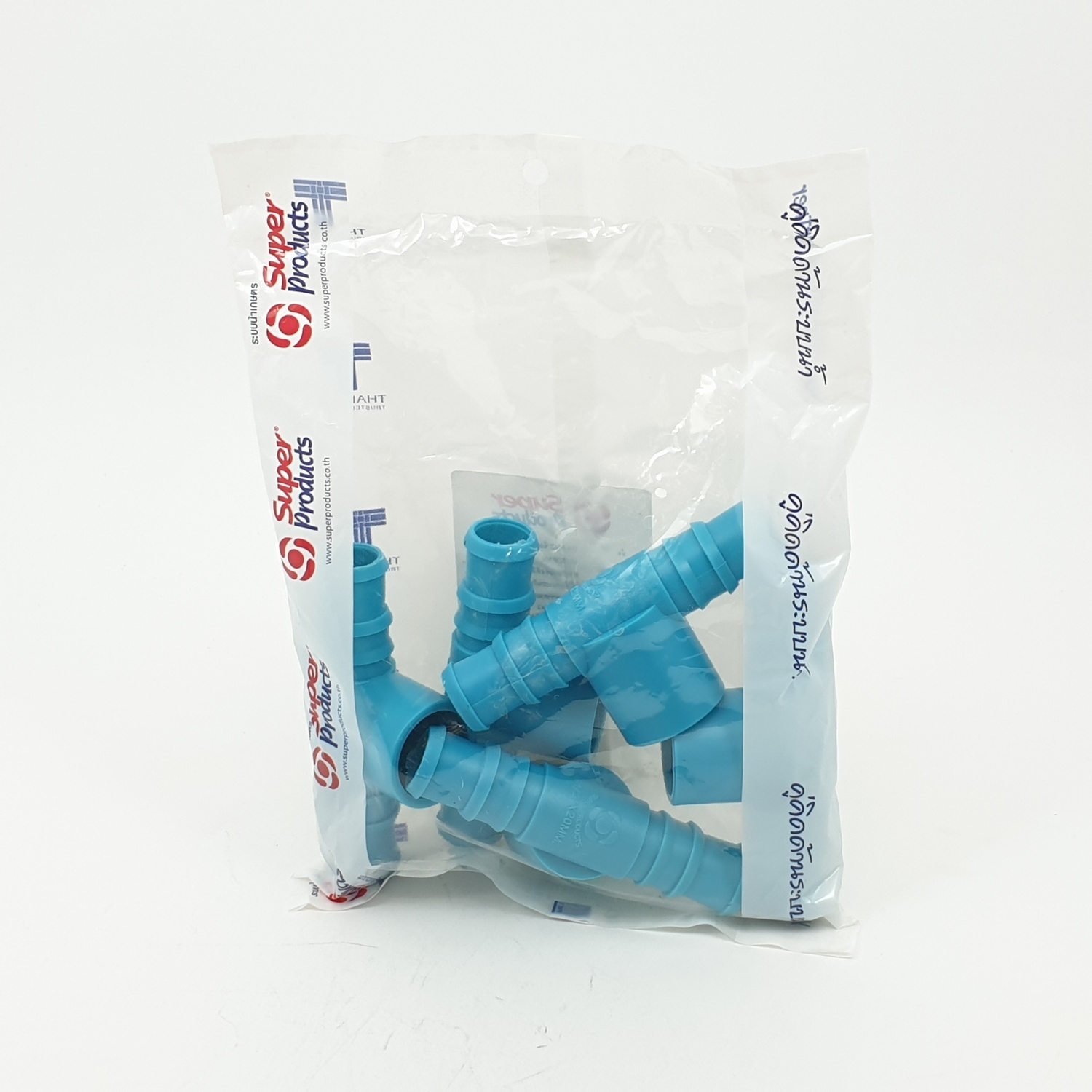Super Products ข้อต่อสามทางพีวีซี-พีอี 1/2 นิ้ว x 20 (5 ตัว/ แพ็ค) TM-PVC ฟ้า