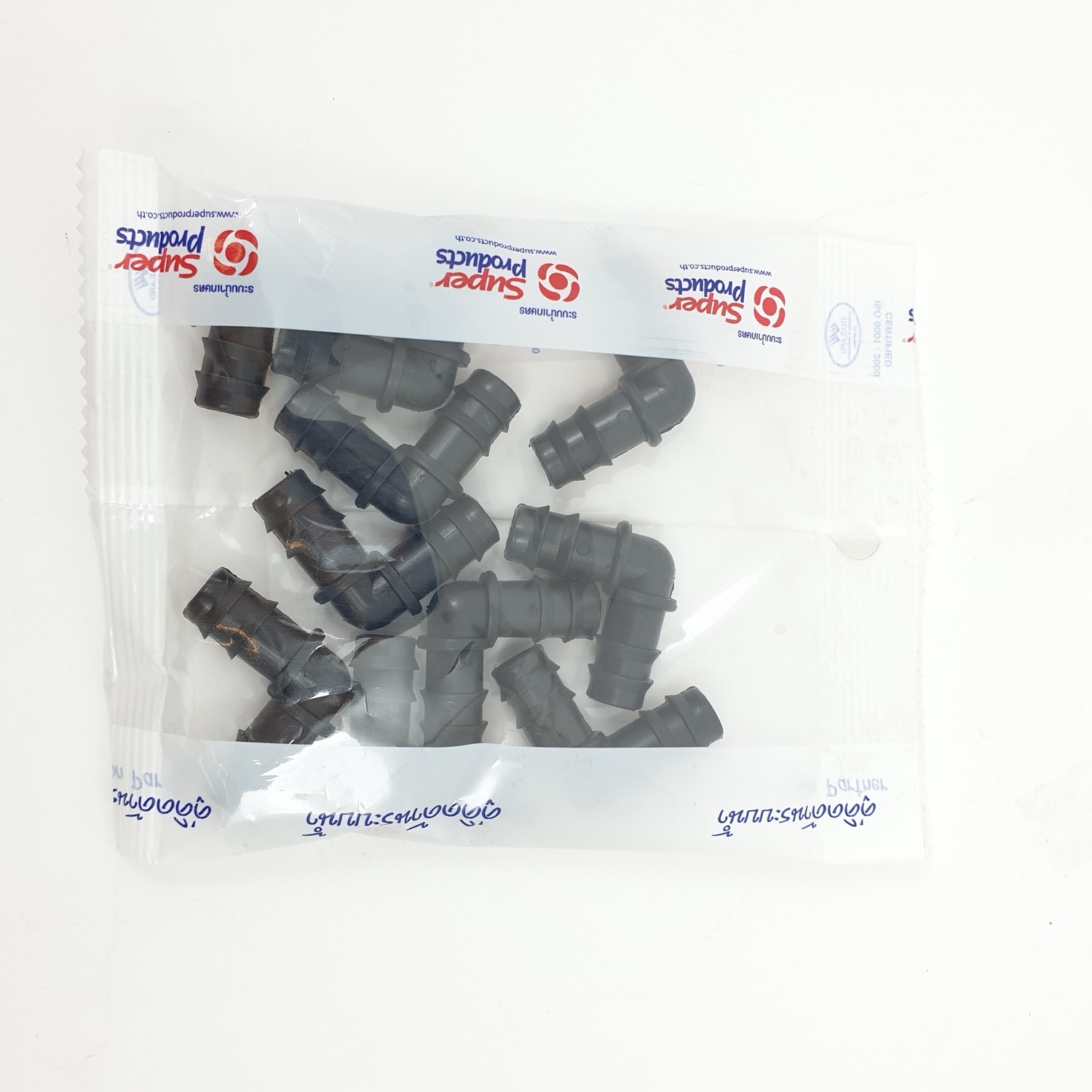 Super Products ข้องอ 90 องศา12มม.(10ตัว/แพ็ค) EB ดำ