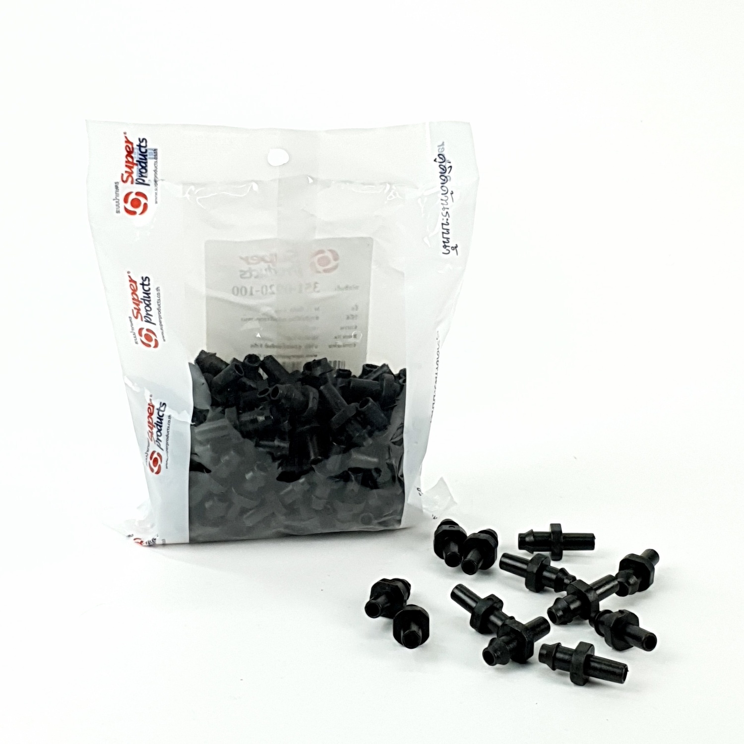 Super Products ข้อต่อ (100ตัว/แพ็ค) M11 สีดำ