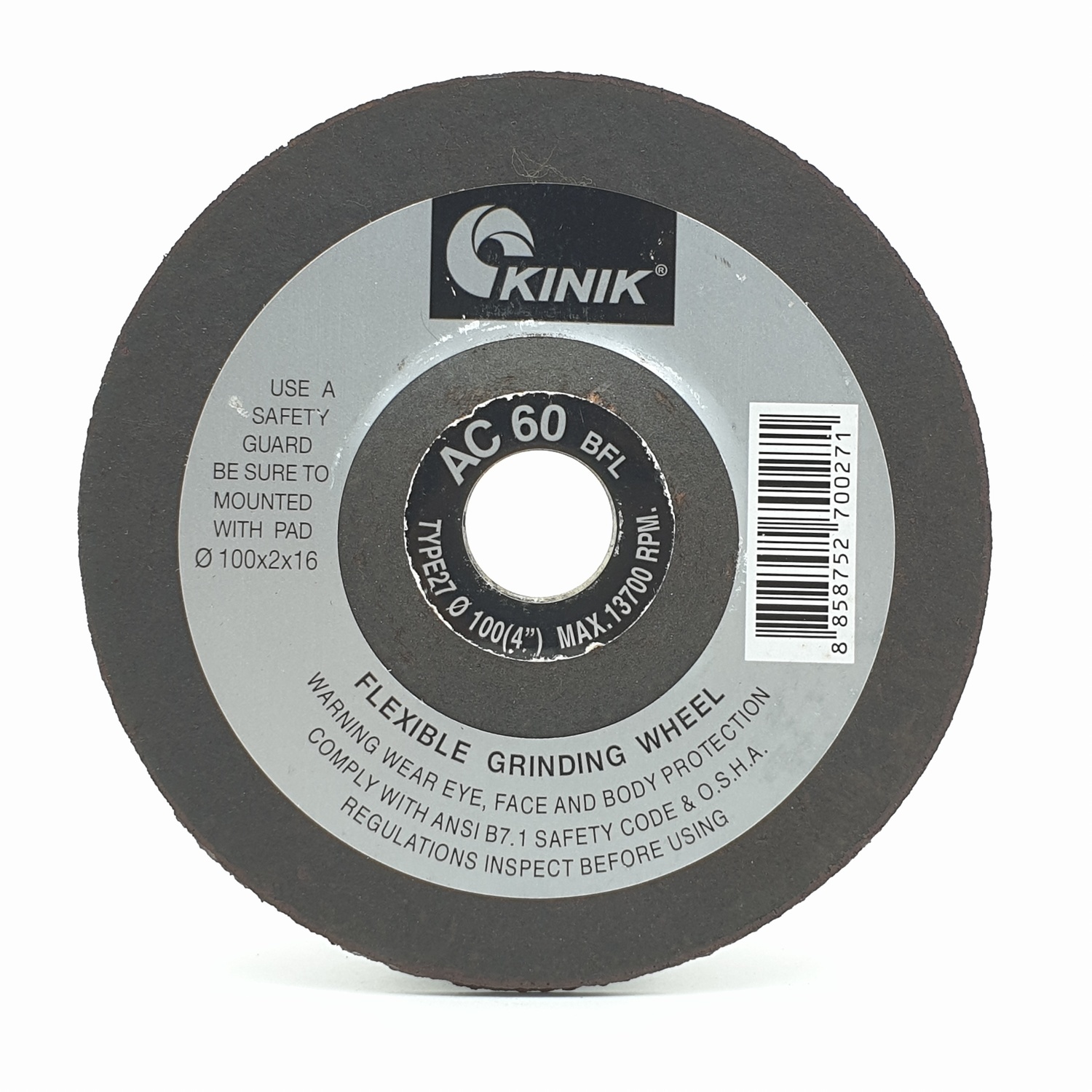 KINIK แผ่นเจียร อ่อนตัว 100x3x16 mm. AC60BFL27 แดง