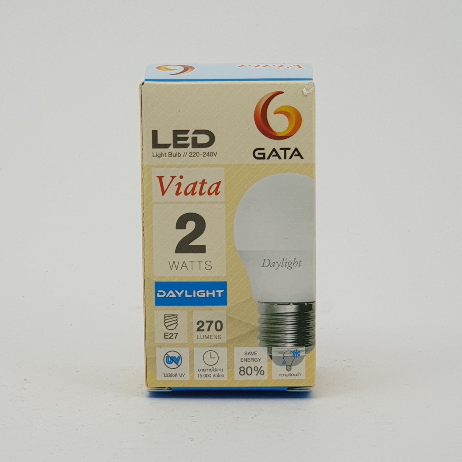 GATA หลอด LED 2 W ฝาขุ่น E27 Day สีขาว