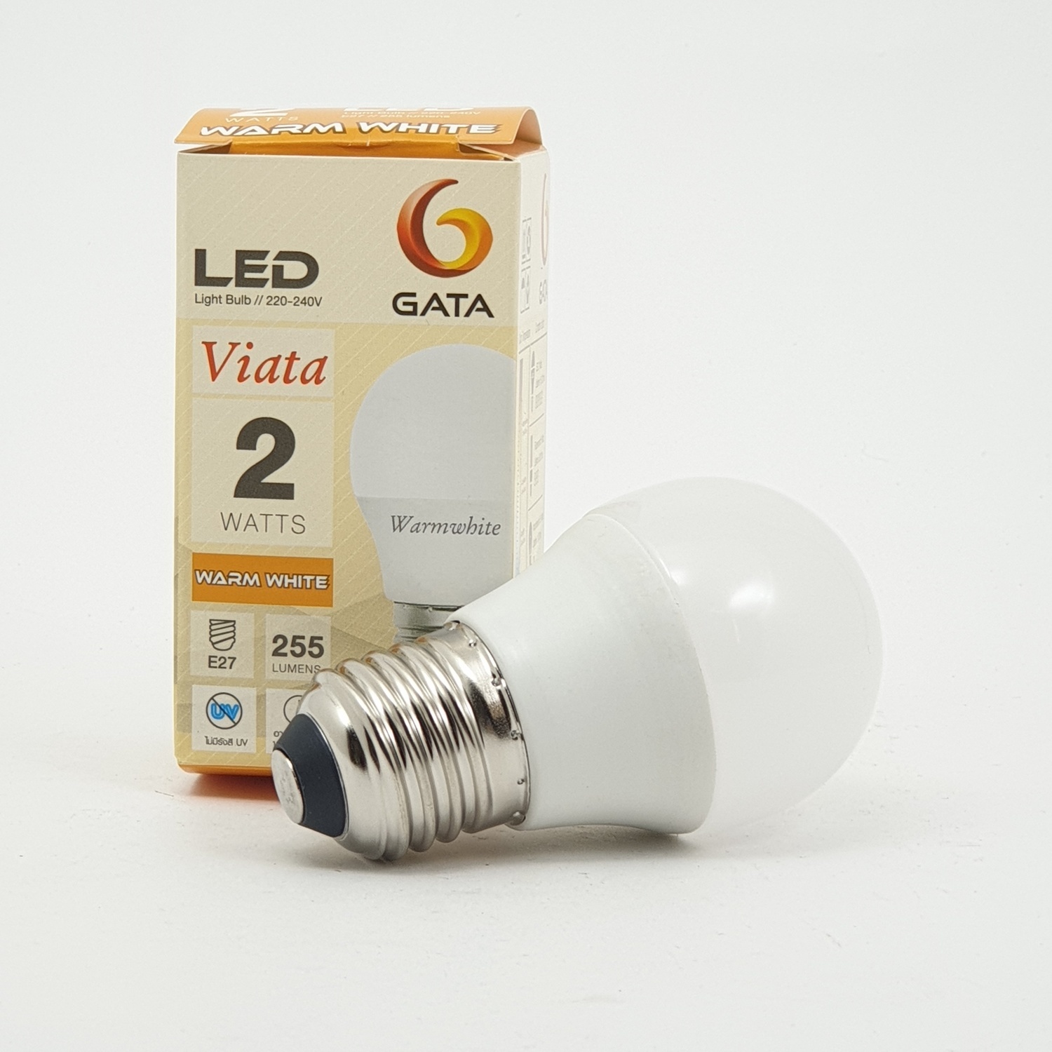 GATA หลอด LED 2W ฝาขุ่น E27 Warm