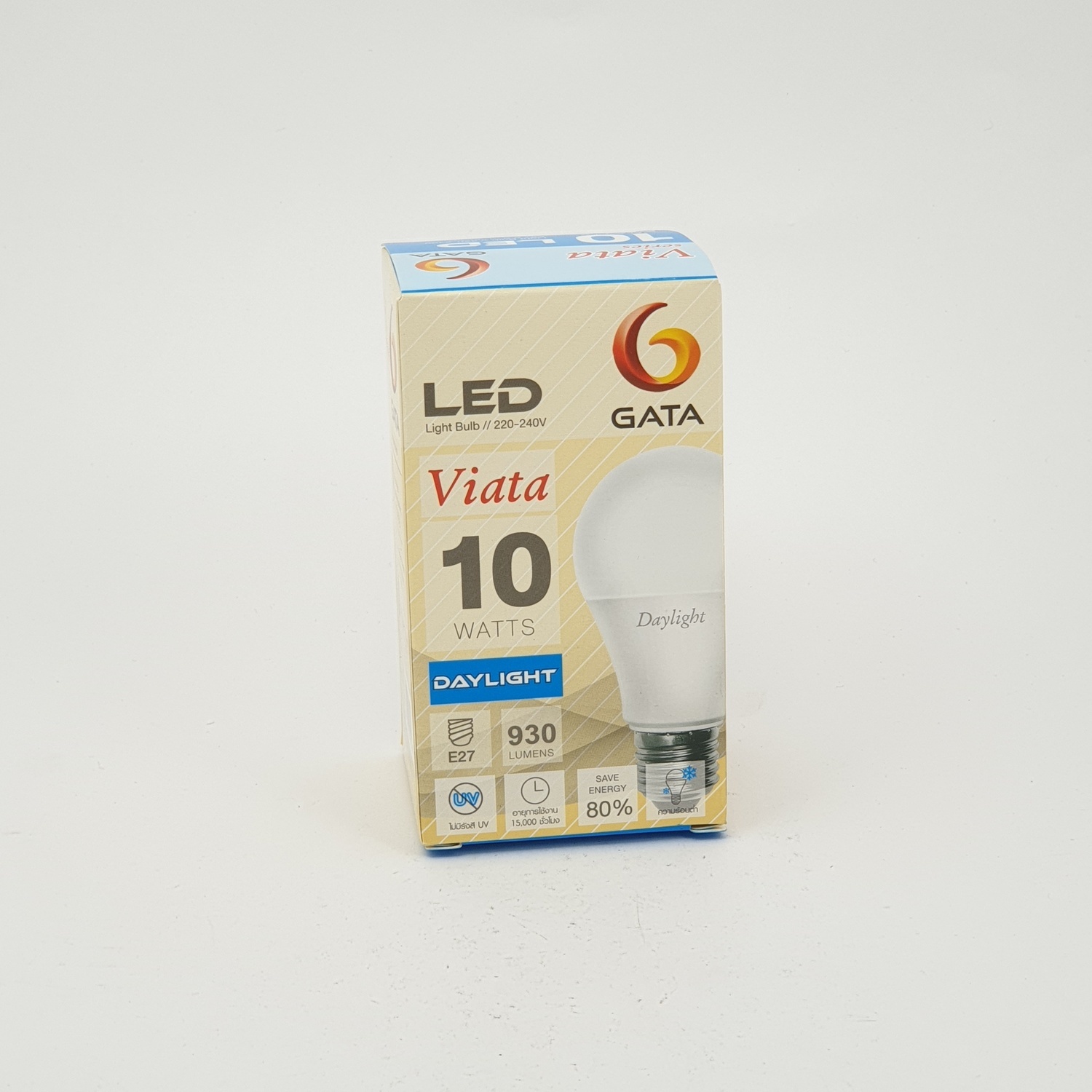 GATA หลอดLED 10 W ฝาขุ่น E 27 Day - สีขาว