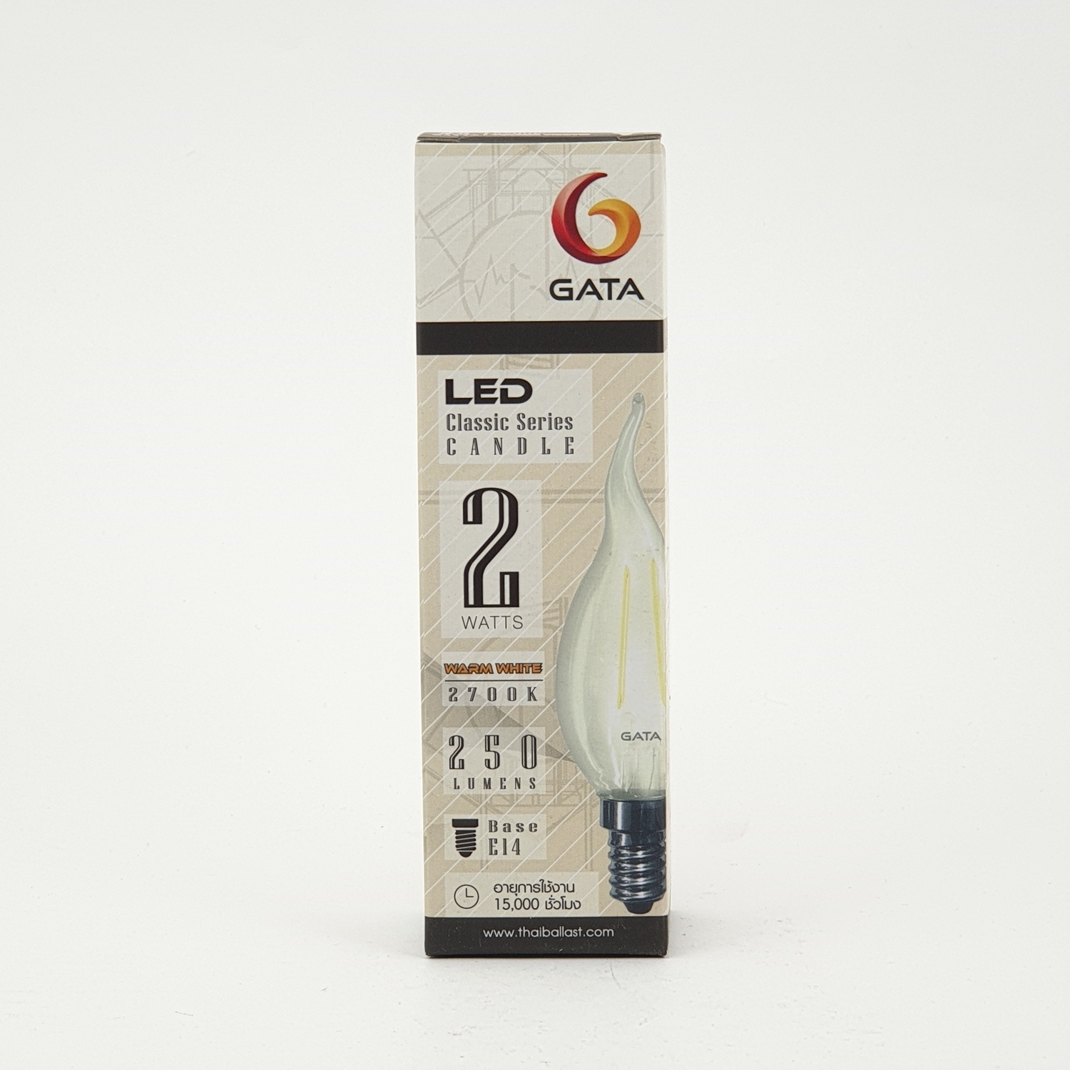 GATA หลอด LED 2W (เปลวเทียน) Candle 2W E14
